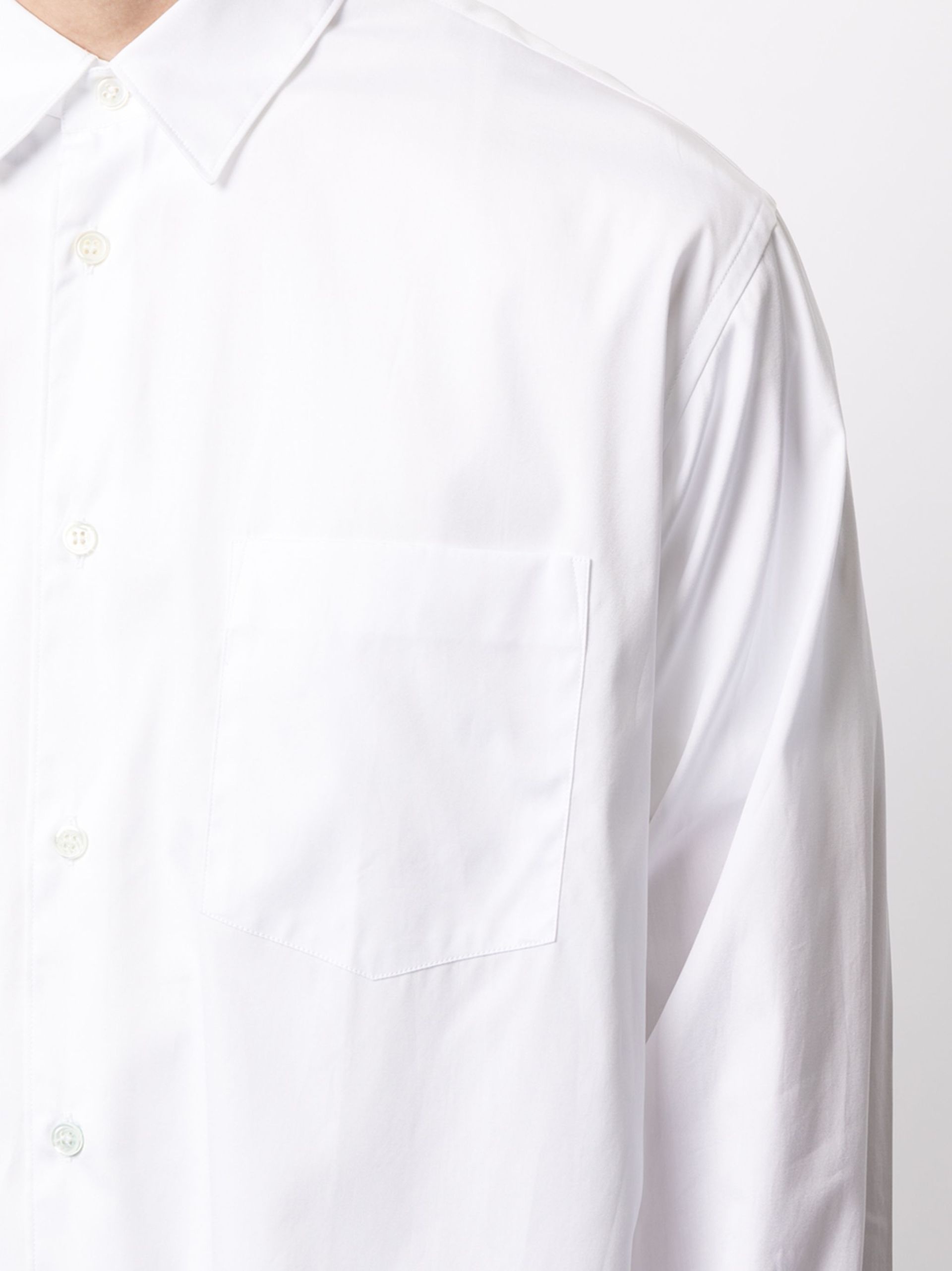 White Long Sleeve Cotton Shirt - 5