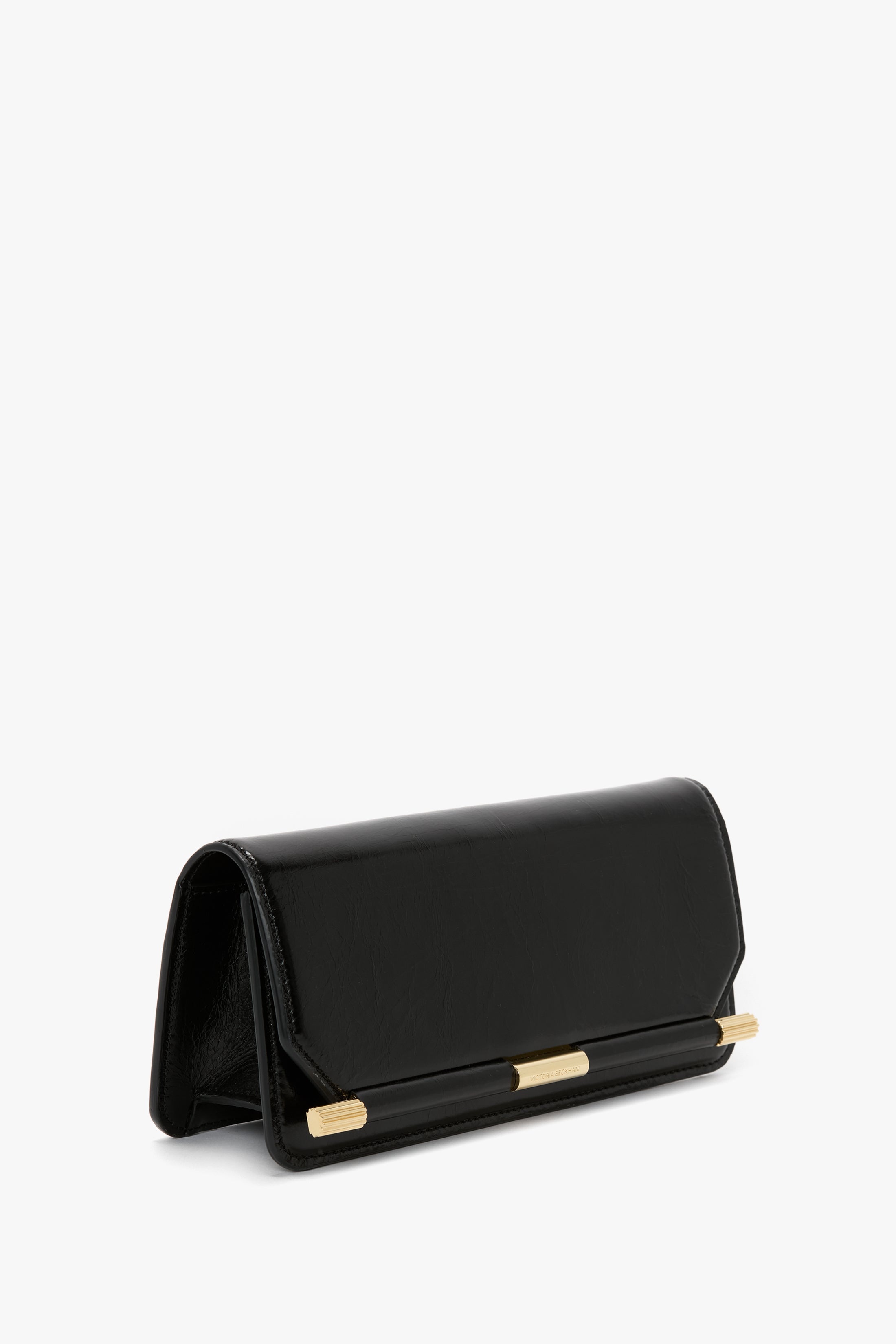 202 Clutch Bag In Black Distressed Leather - 3