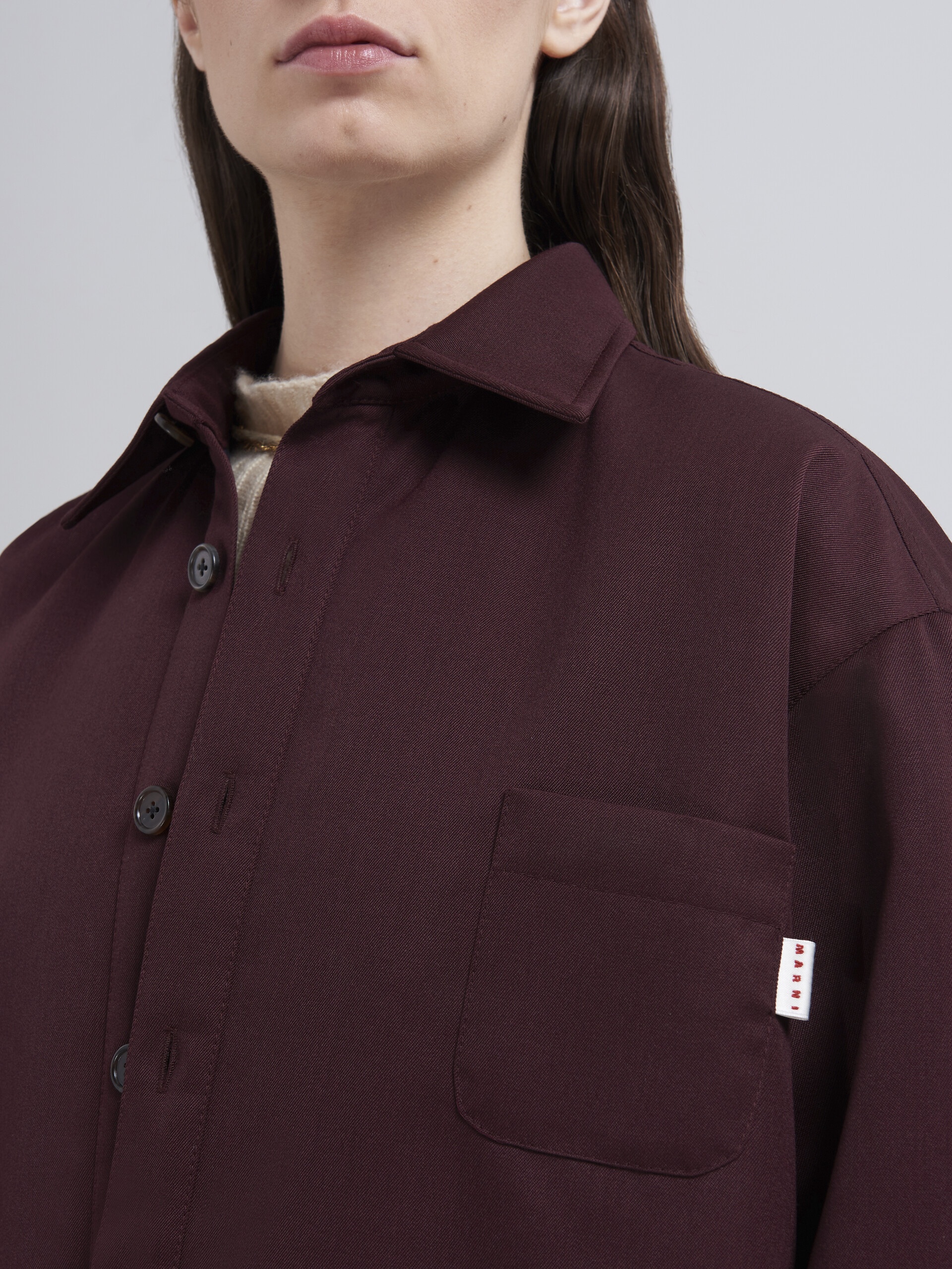 YARN-DYED  WOOL GABARDINE OVERSHIRT - 5