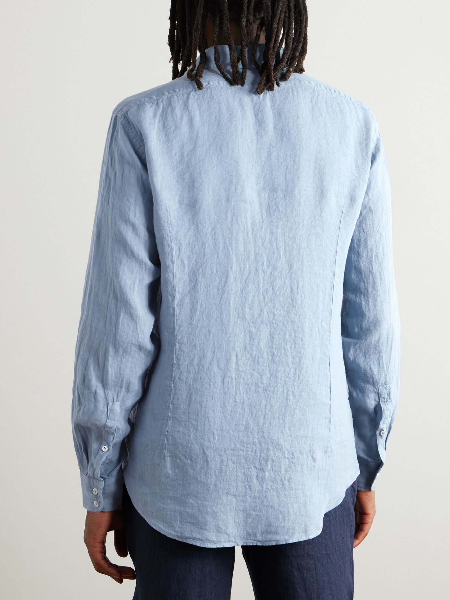 Linen Shirt Blue - 4