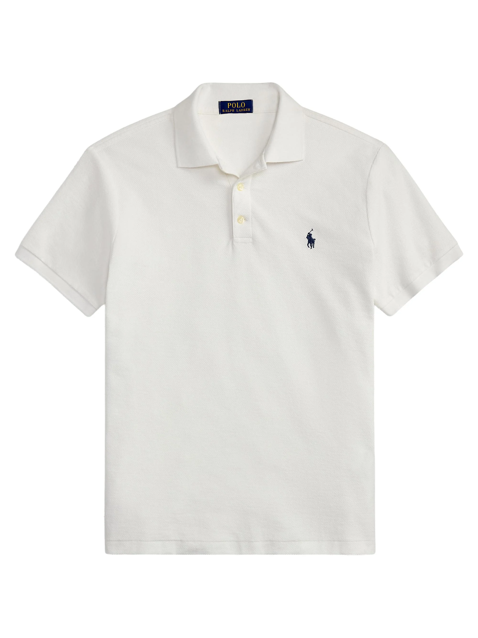 Men's Honeycomb Cotton Polo Shirt - White - 1