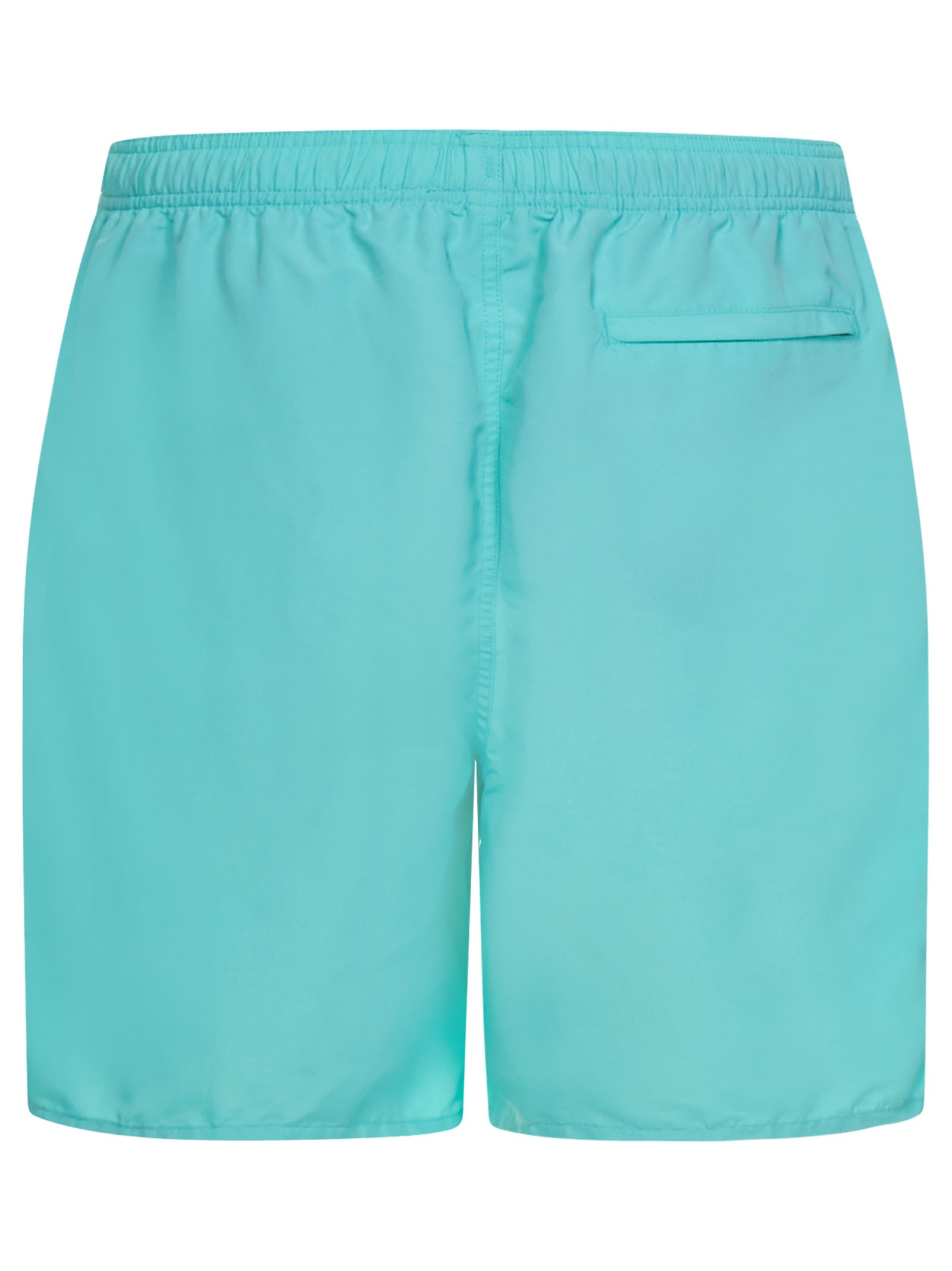 Swimsuit in aquamarine nylon with screen-printed logo on the left leg. - 2