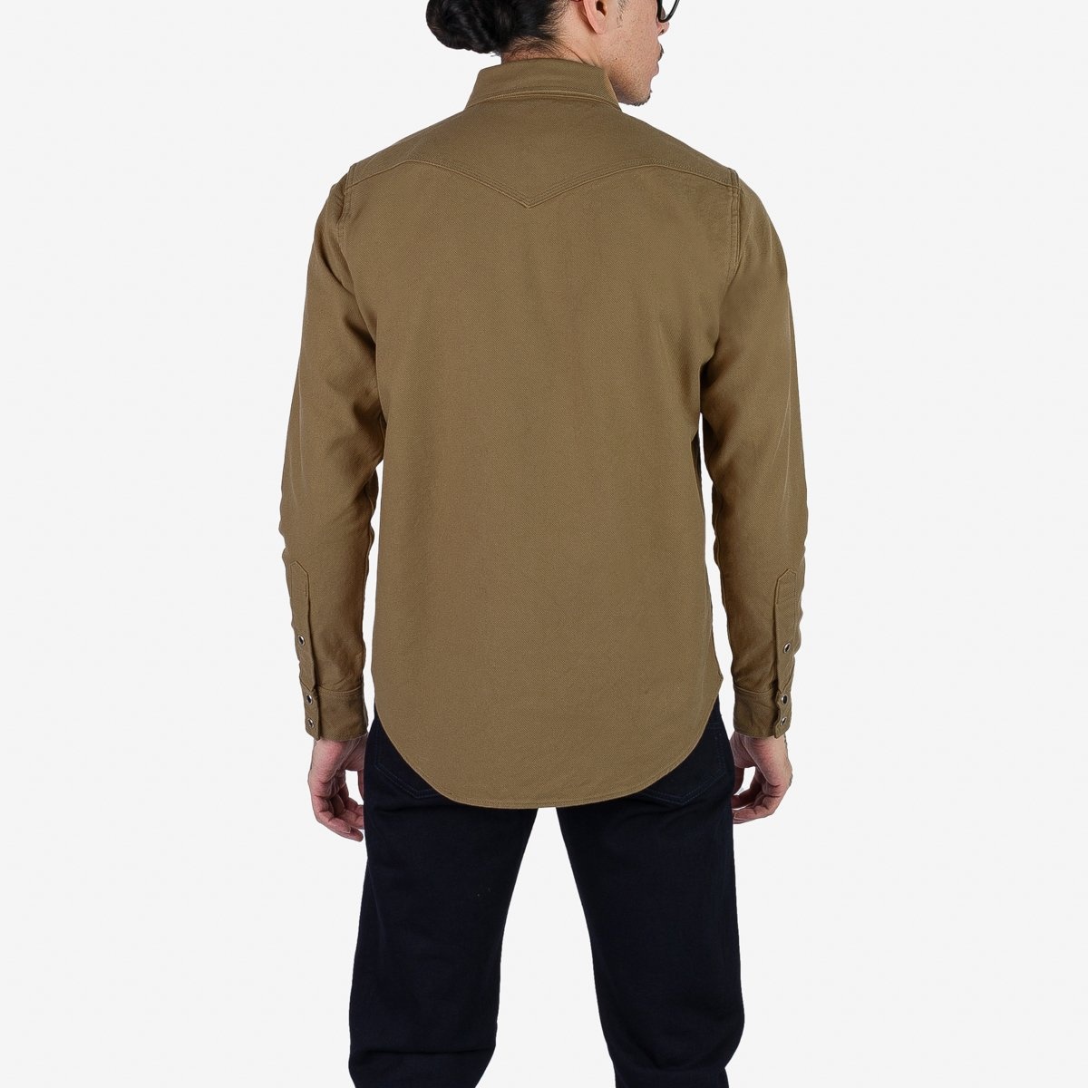 IHSH-235-BRN 13oz Military Serge Western Shirt - Brown - 3