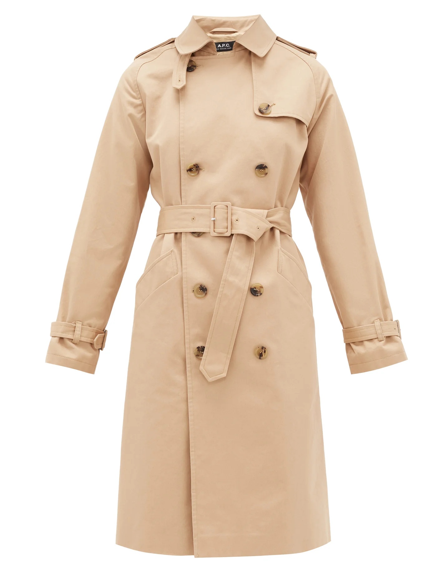 Greta cotton-twill trench coat - 1