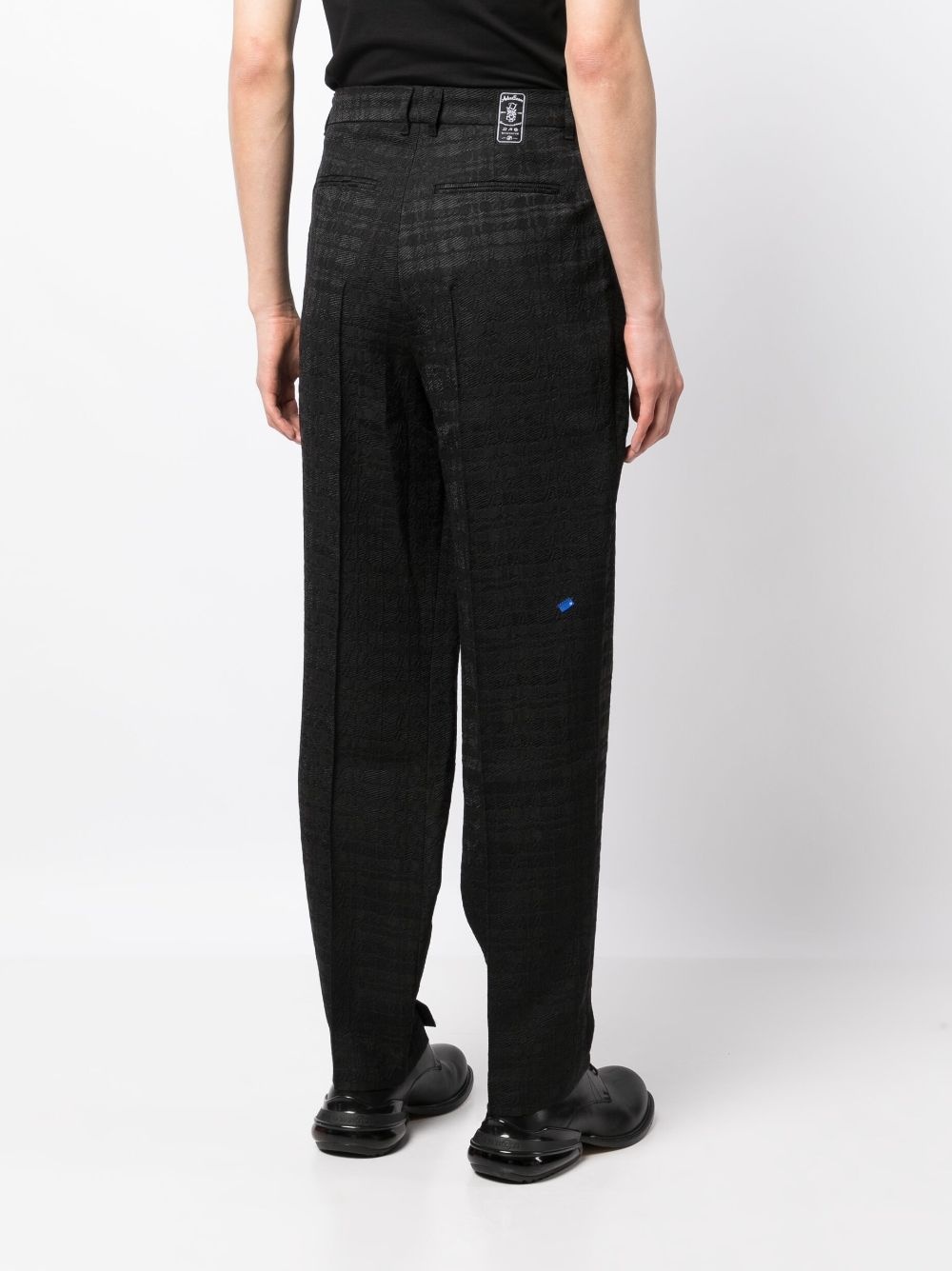 pleated jacquard tailored trousers - 4