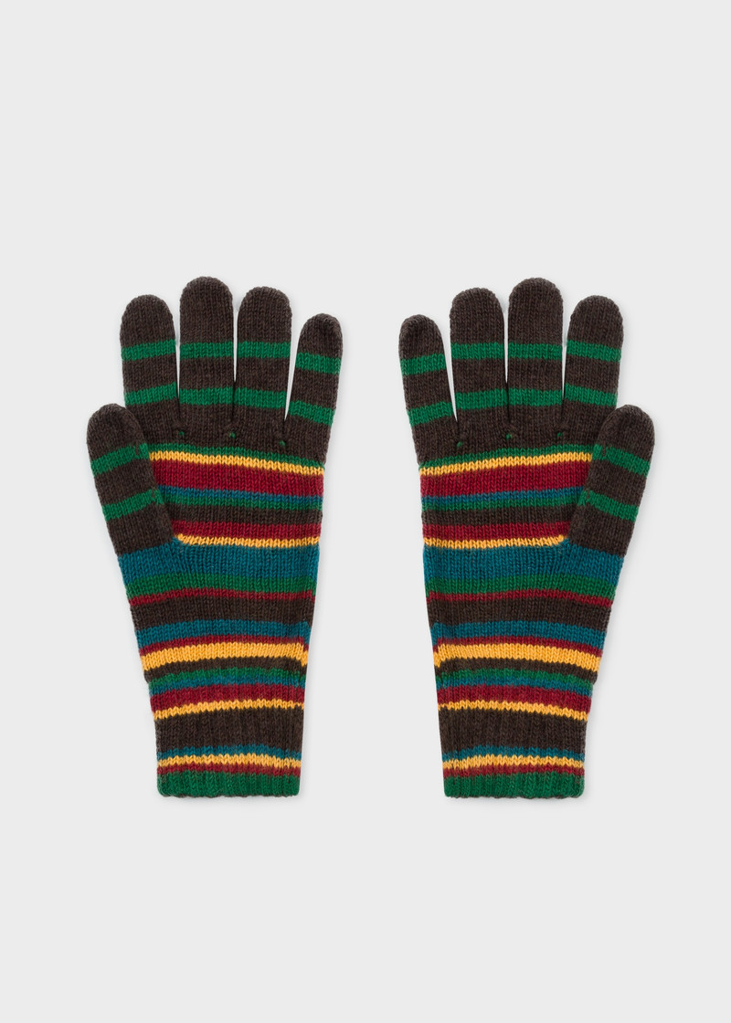 Signature Stripe Wool-Cashmere Gloves 3