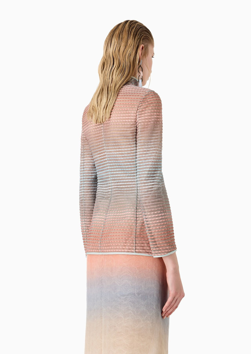 Single-breasted zipped jacket in an embroidered gradient fabric 3