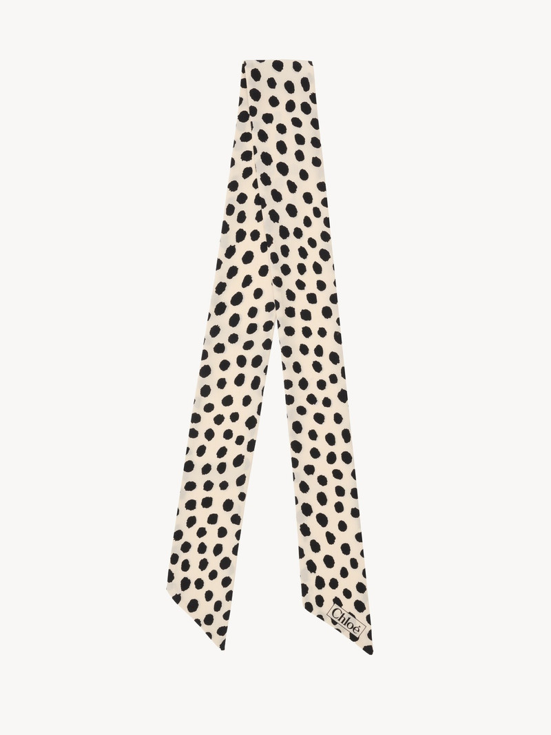 THE CHLOÉ SPOTTED BANDEAU SCARF IN SILK 1