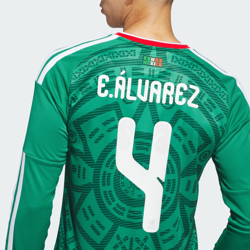 Mexico 26 Home Alvarez Long Sleeve Jersey 6