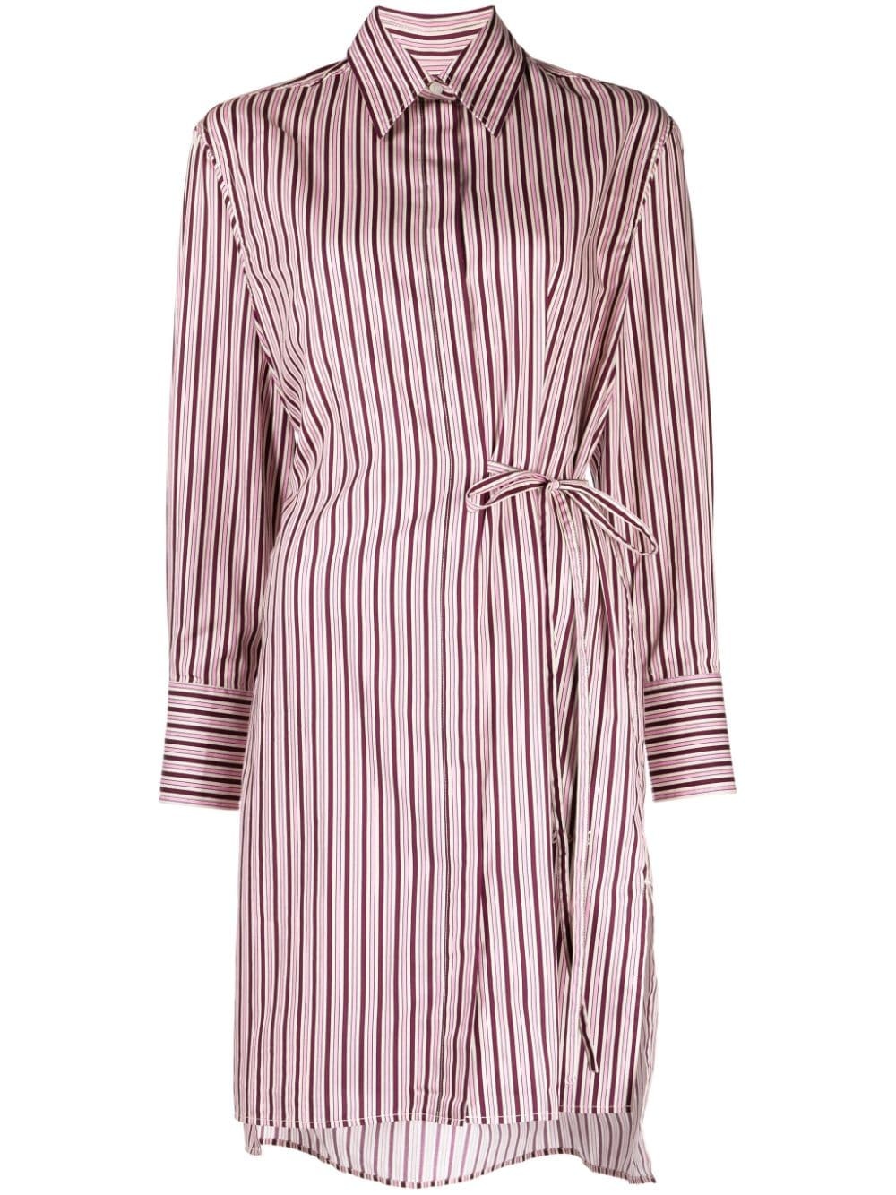 striped shirt minidress - 1