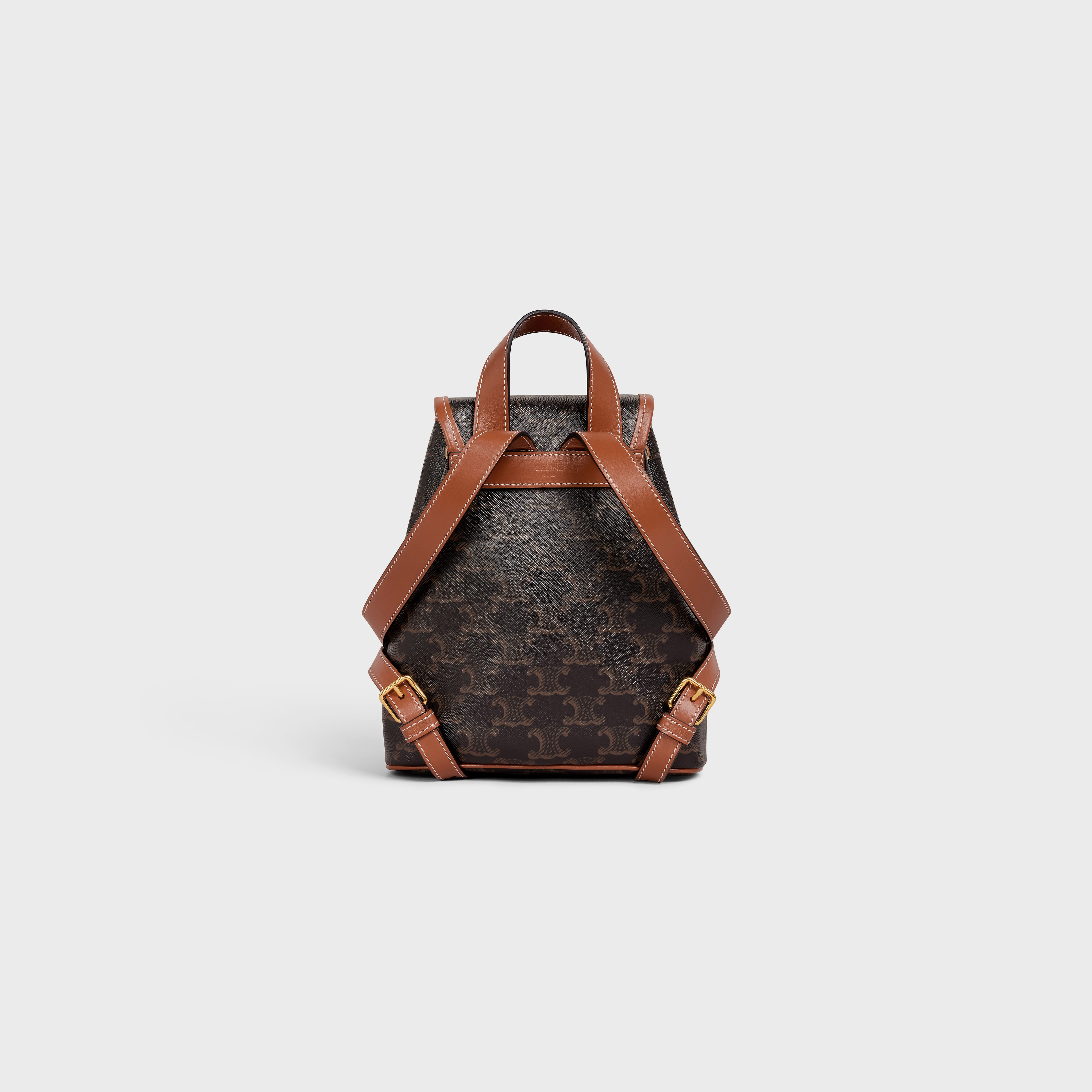 MINI BACKPACK FOLCO in Triomphe Canvas and calfskin - 3