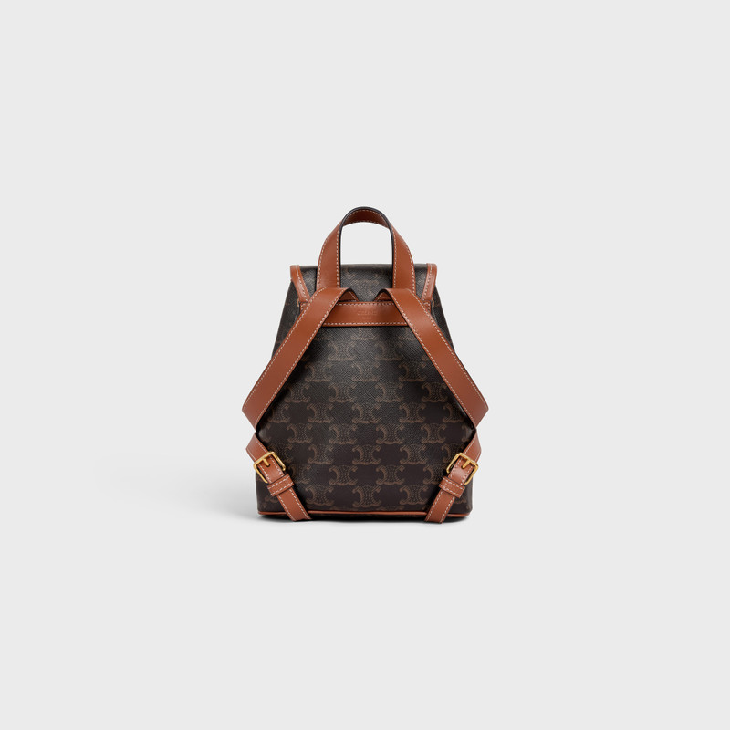 MINI BACKPACK FOLCO in Triomphe Canvas and calfskin 3