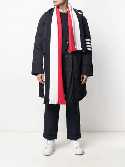 Thom Browne jacquard large stripe fringe scarf outlook