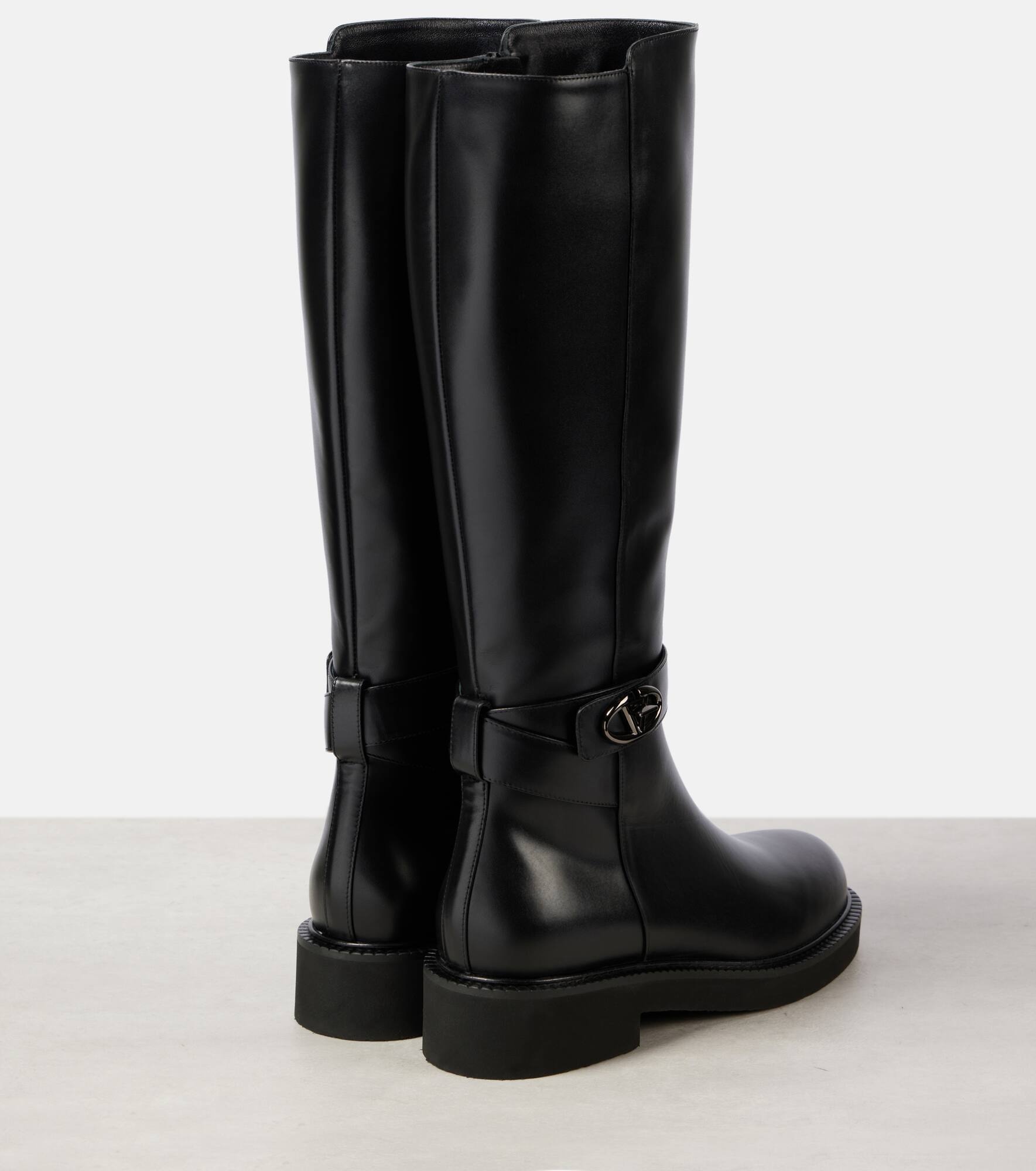 VLogo Locker leather knee-high boots - 4