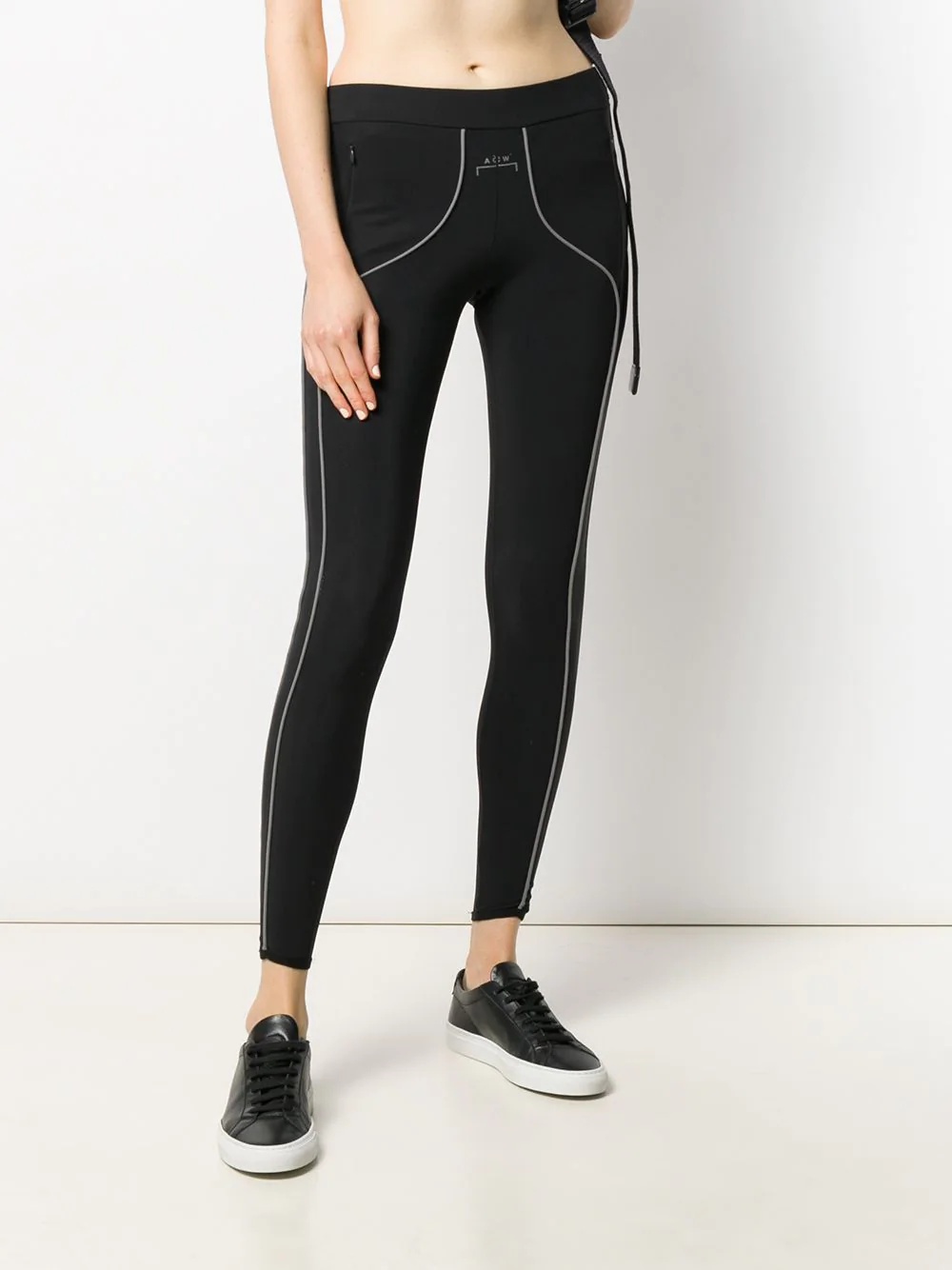 piped logo leggings - 2