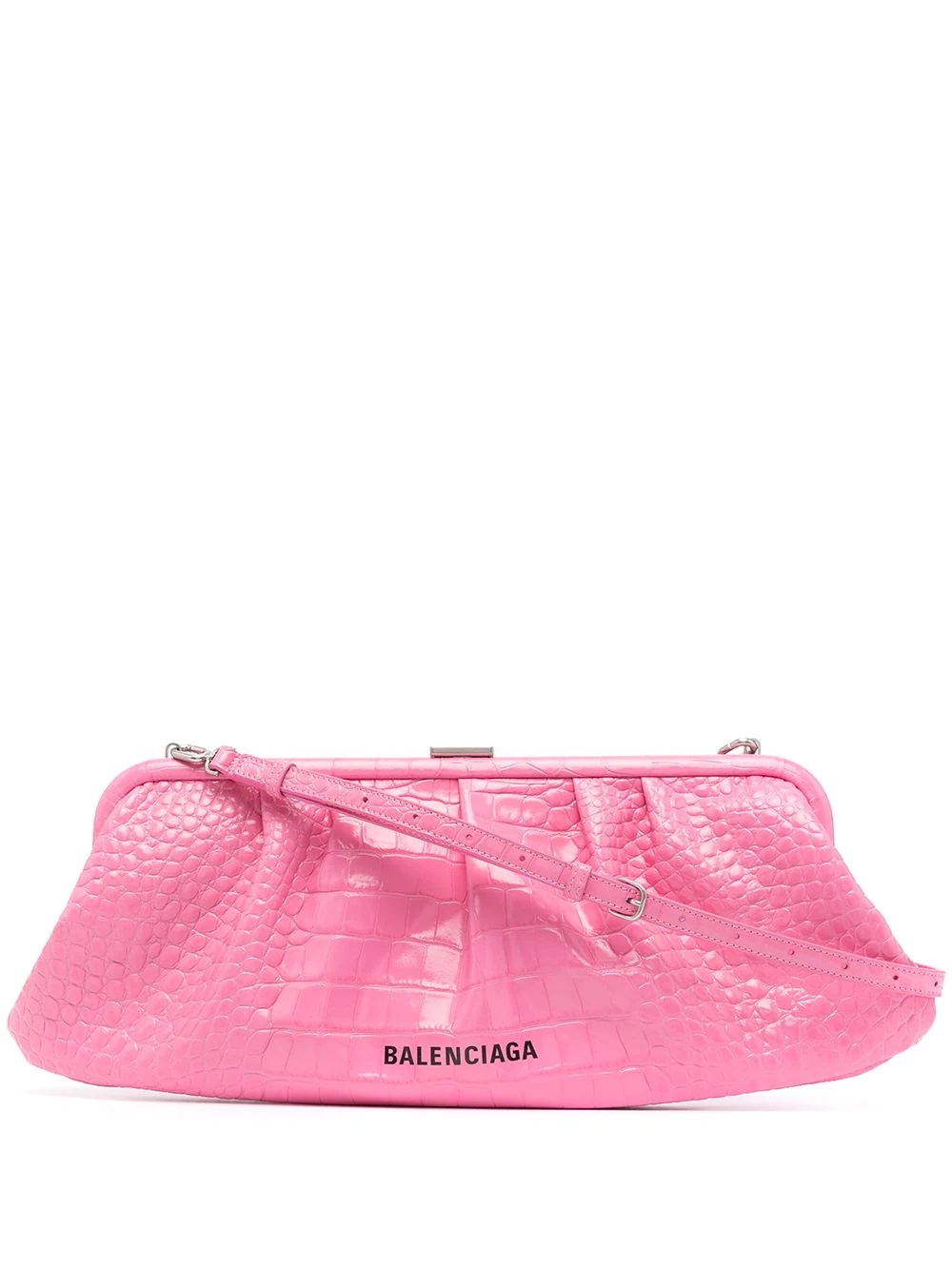 Cloud XL crocodile-embossed clutch - 1