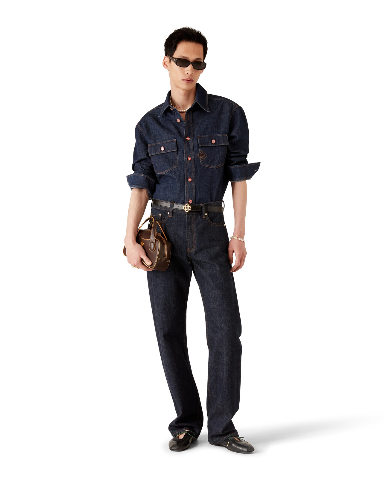 Monogram Long Sleeve Denim Shirt | Casablanca Paris - 2
