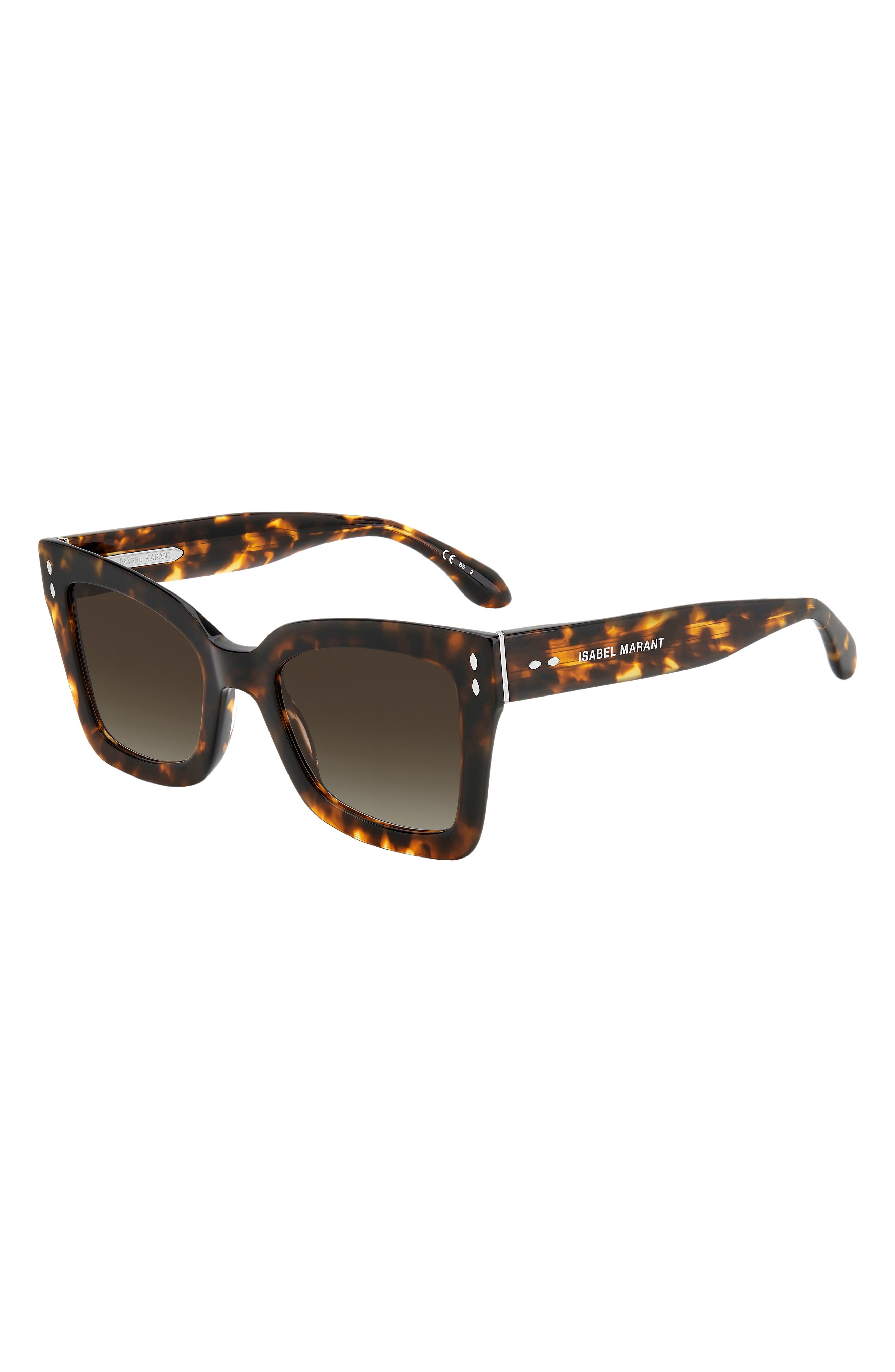 Isabel Marant 52mm Flared Rectangular Sunglasses in Havana /Brown Gradient at Nordstrom - 2