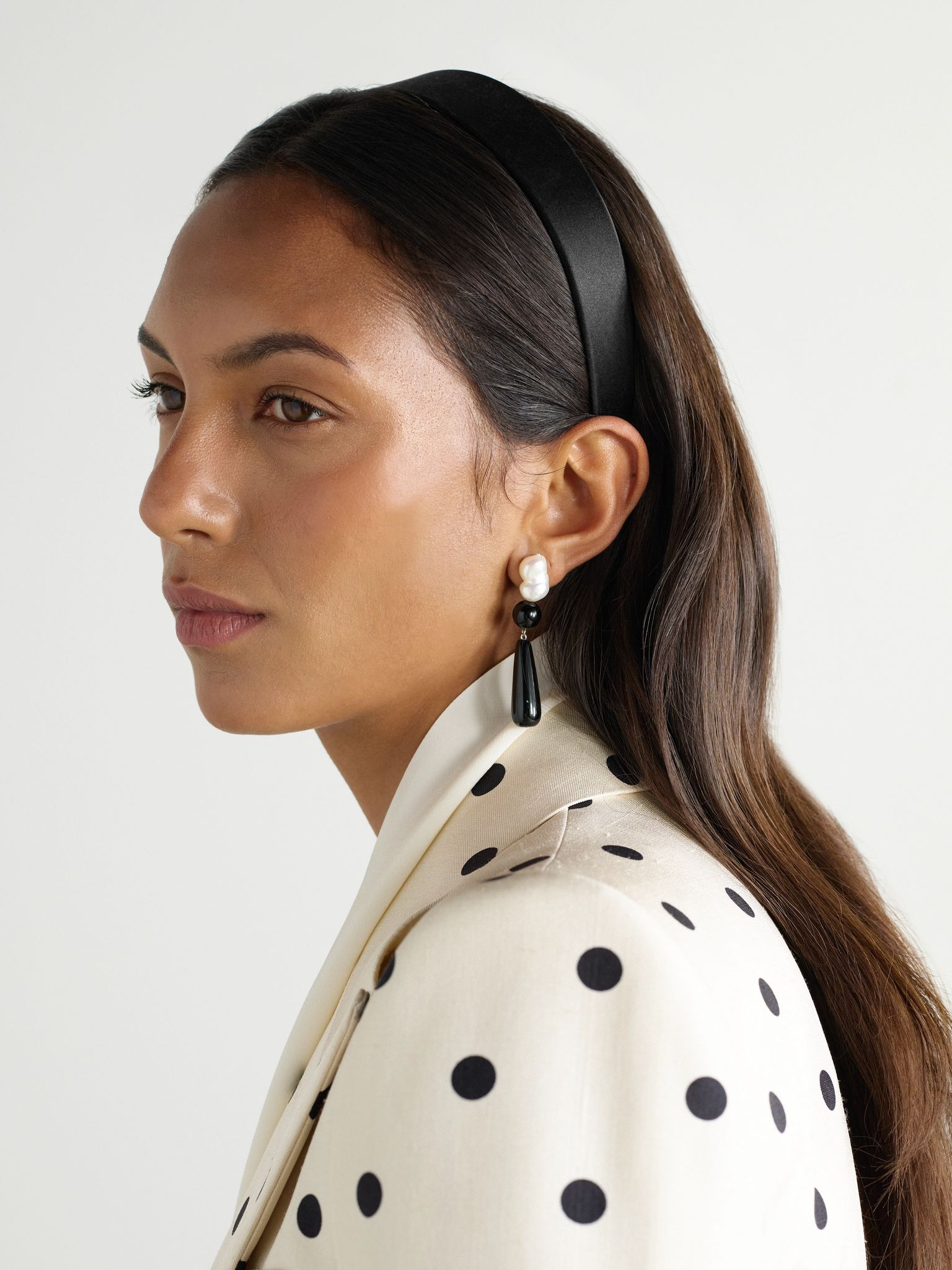 Lydia silk-satin headband Black - 2