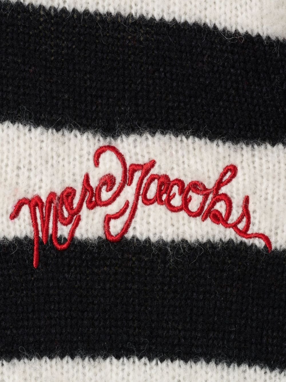 logo-embroidered striped jumper - 7