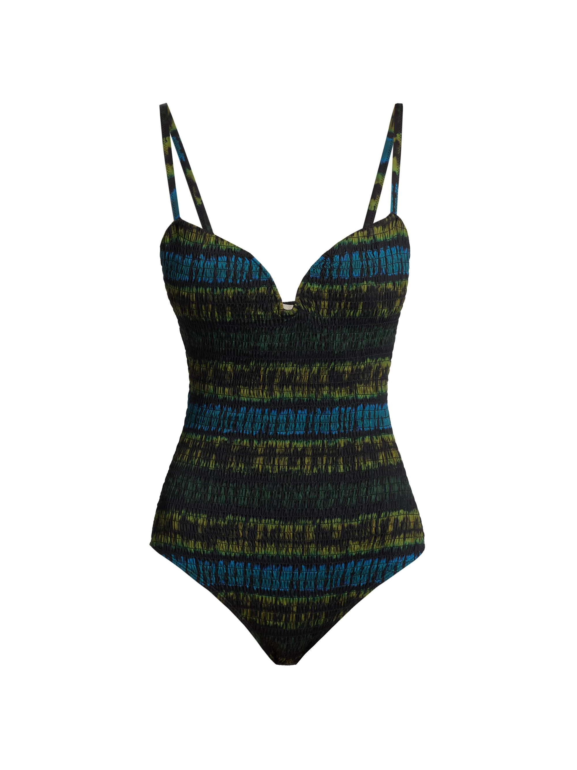 Women's Biarritz Smocked One-Piece Swimsuit - Lagoon - 1