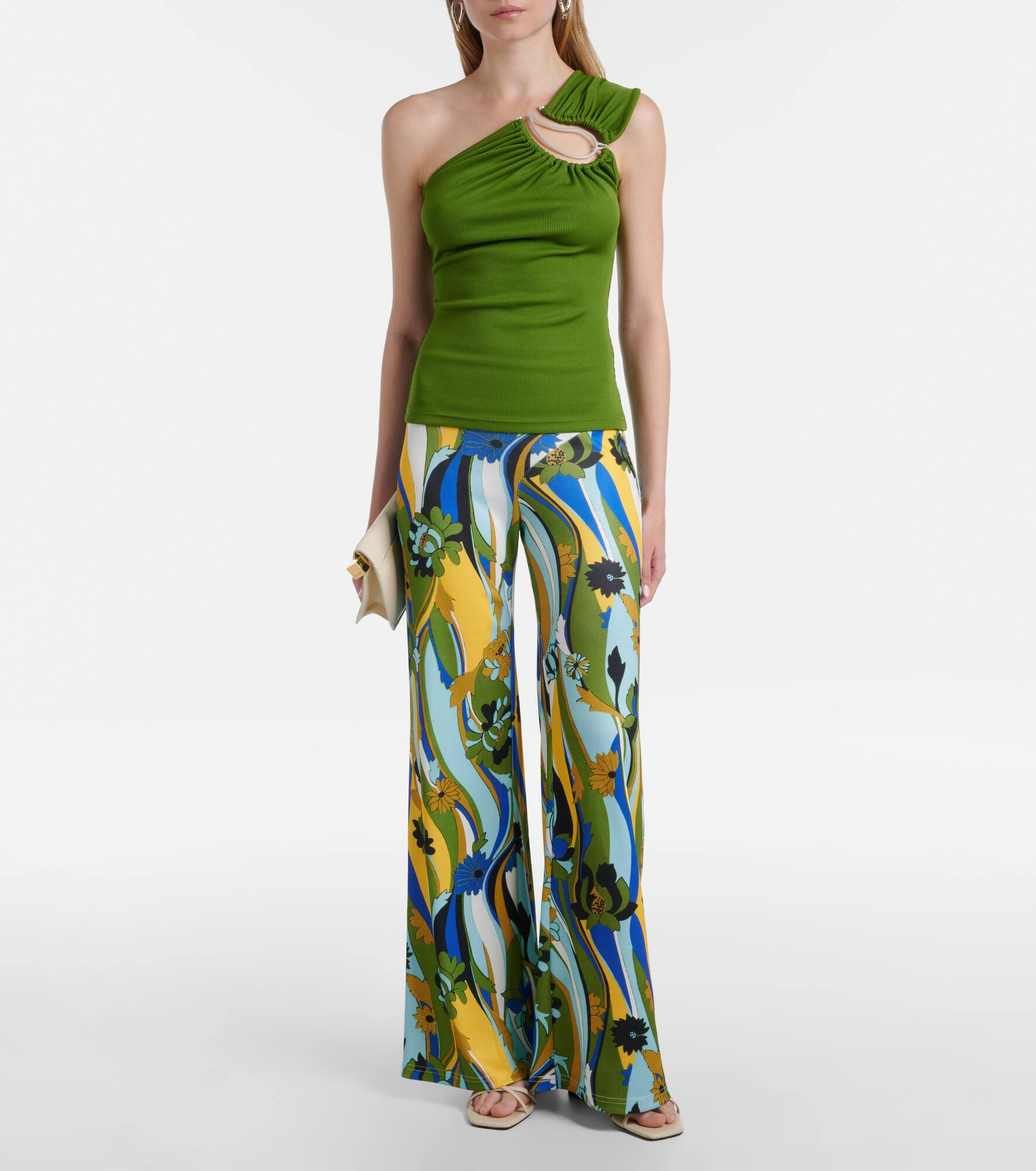 Paisley asymmetric gathered top - 2