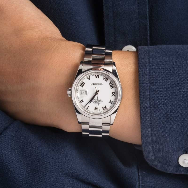 Rolex Datejust 36 16200 White Roman Dial - 5
