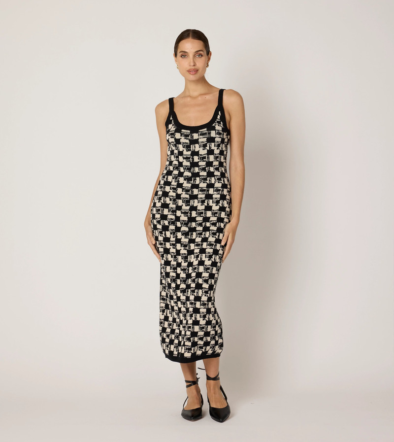 PAYTON MIDI DRESS | BIARRITZ BLACK 1