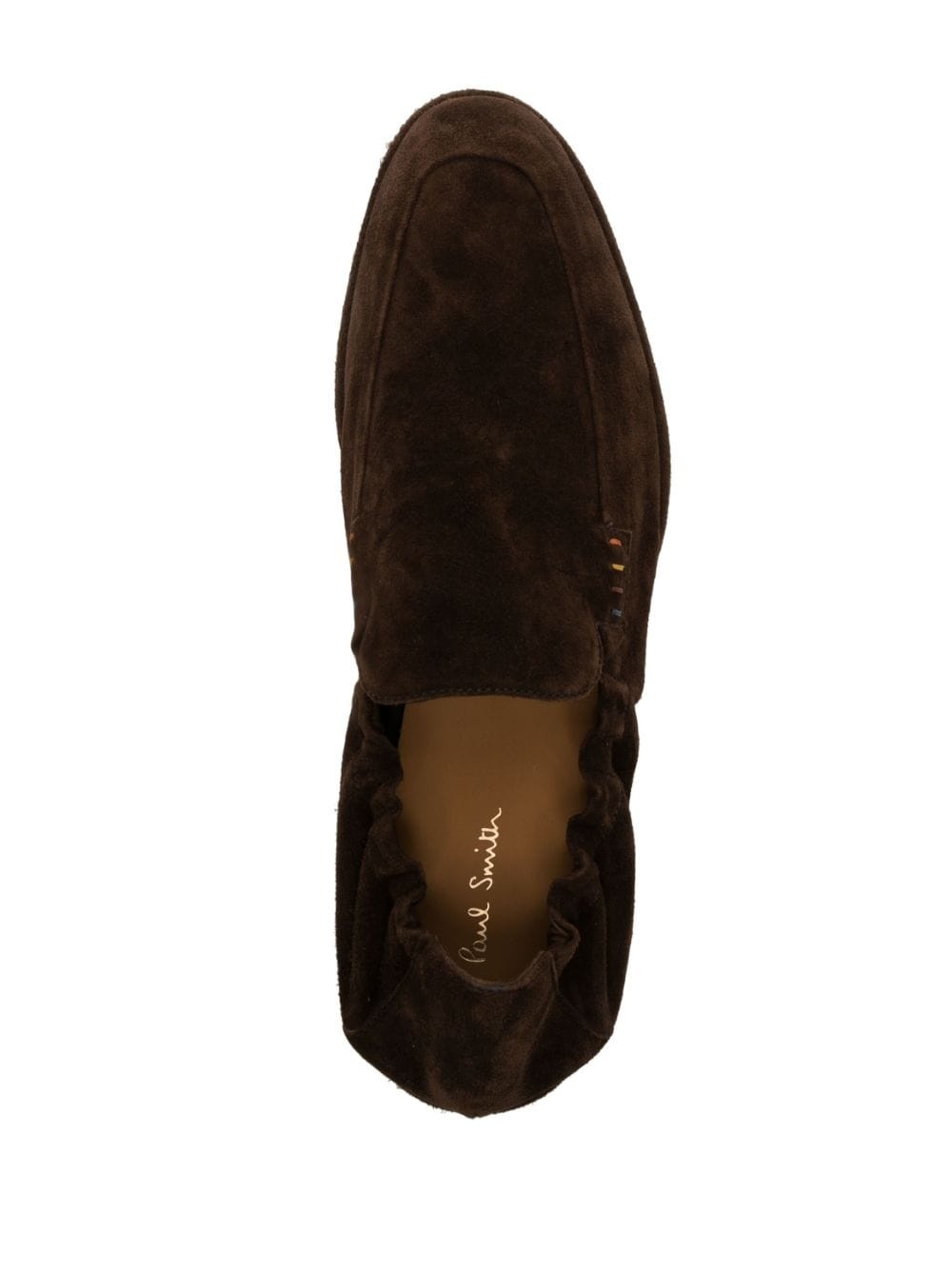 leather suede elasticated loafers - 4