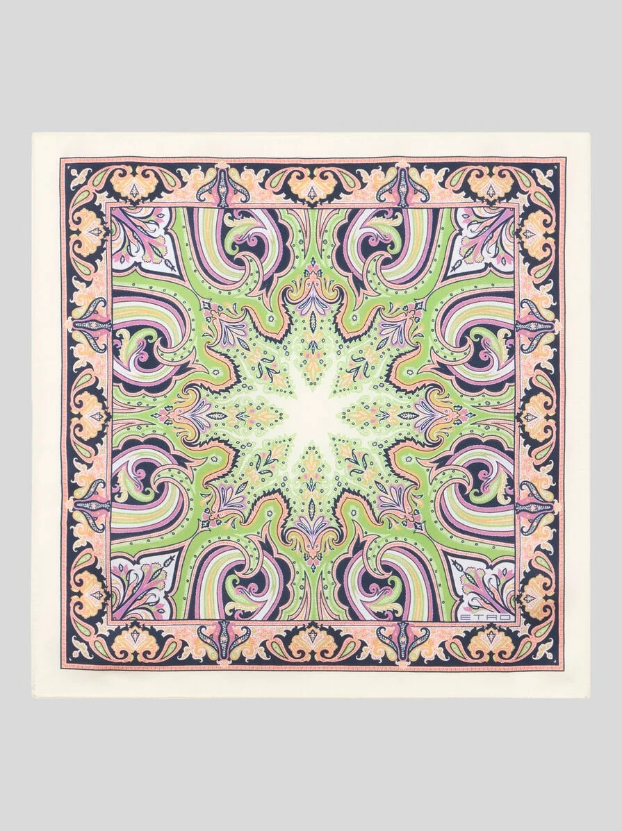 PATTERNED SILK POCKET SQUARE - 1