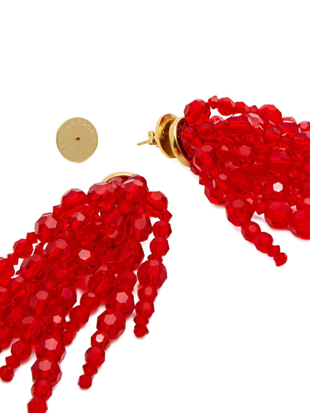 beaded-embellishment chandelier earrings - 2