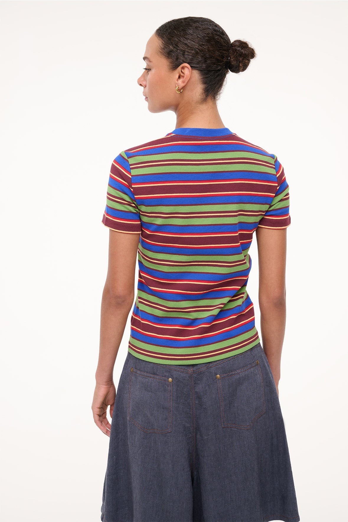 STAUD WEEKEND CREW TEE SPECTRUM STRIPE - 4