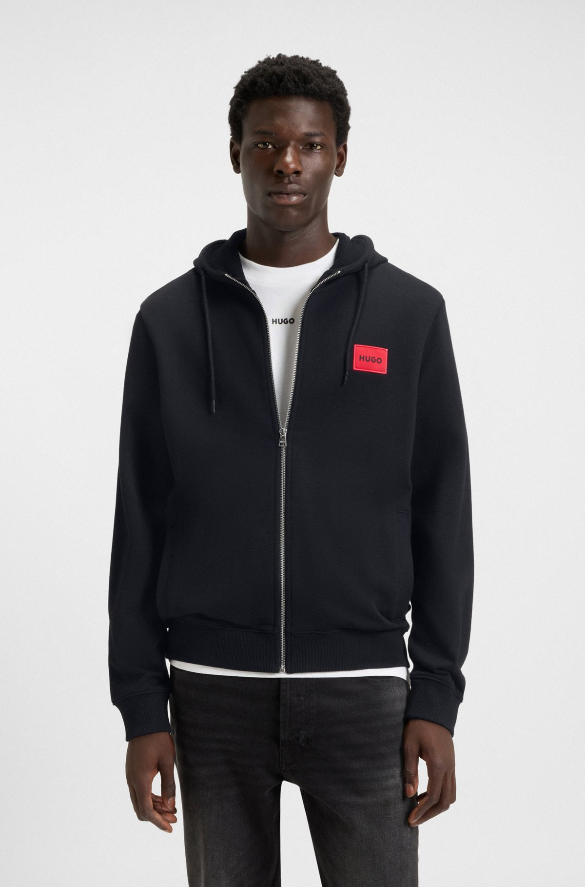REGULAR-FIT HOODIE IN FRENCH TERRY WITH LOGO LABEL - 2