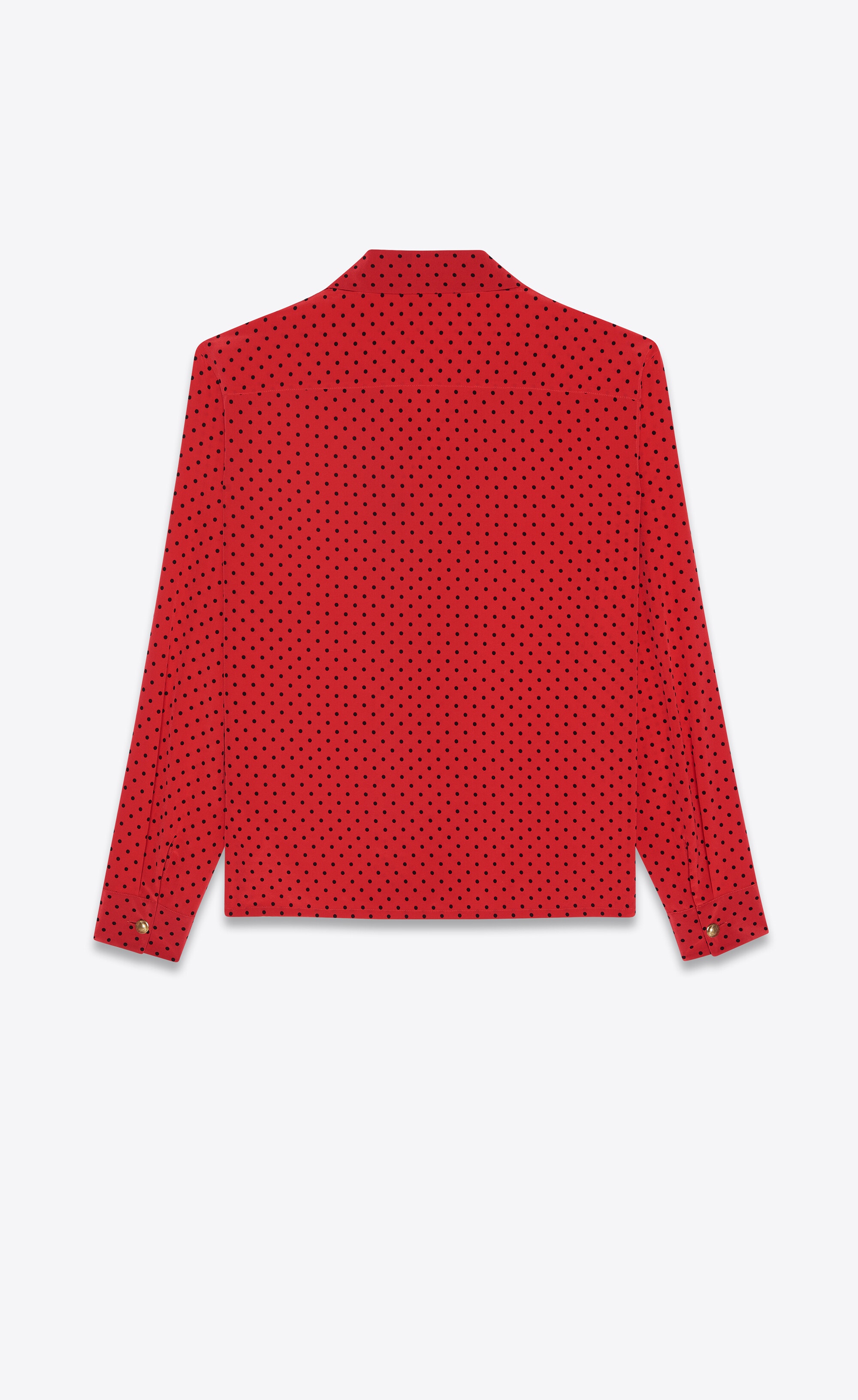 double-breasted tunic in polka dot crepe de chine - 2