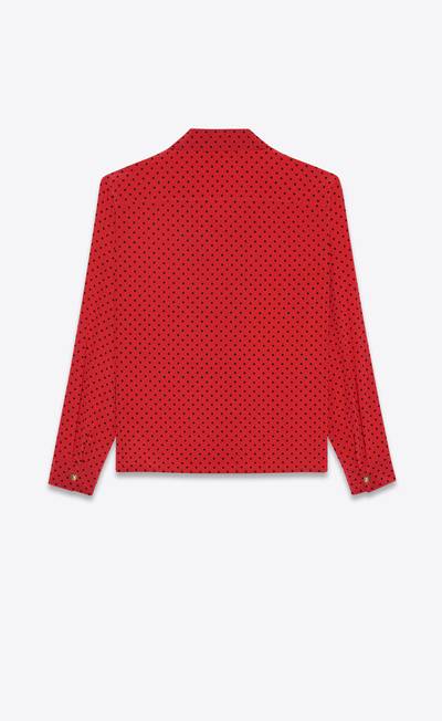 SAINT LAURENT double-breasted tunic in polka dot crepe de chine outlook