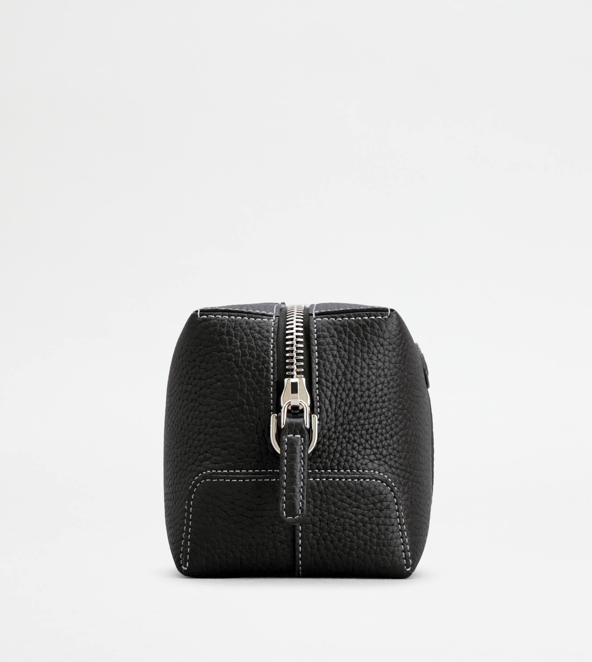 POUCH IN LEATHER LARGE - BLACK - 2