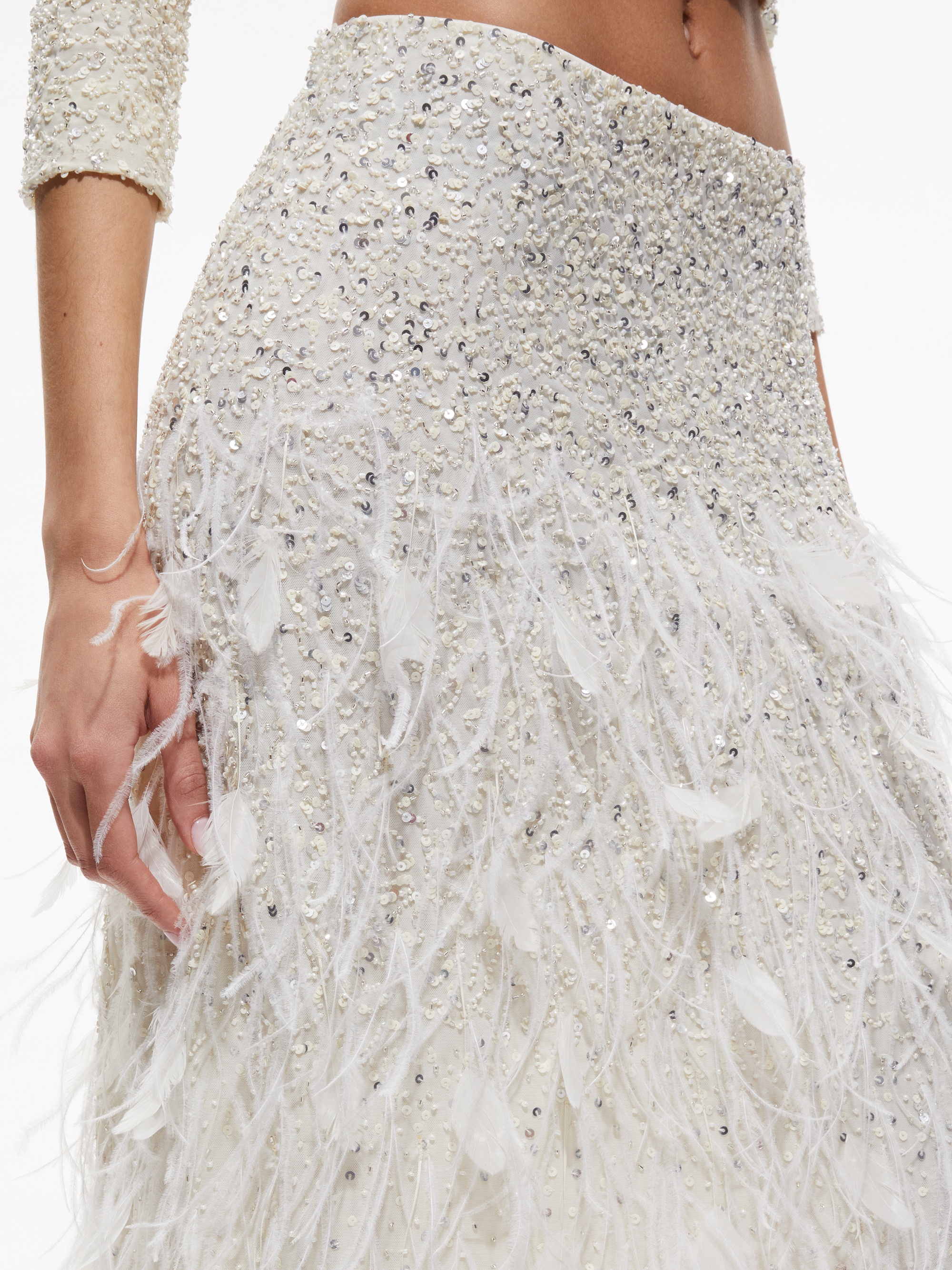 ASHTON EMBELLISHED FEATHER SKIRT - 5