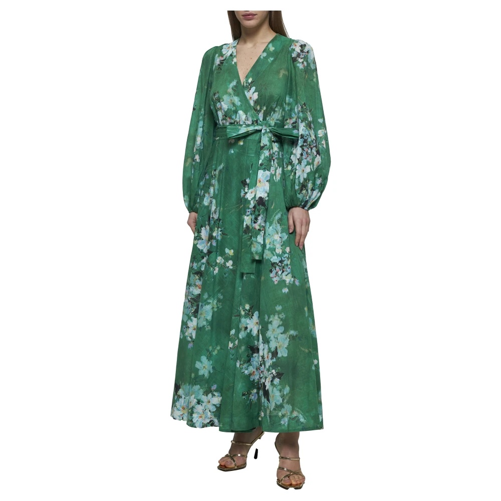 Zimmermann FLORAL SILK DRESS WITH HIGH WAIST | miinto