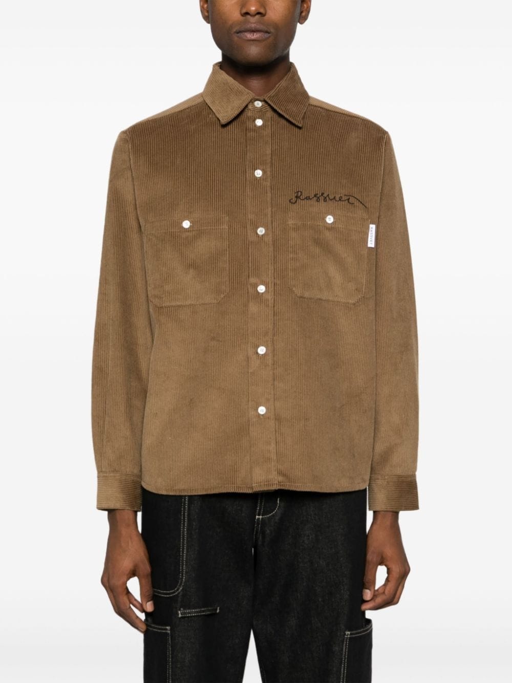 Lady Luck logo-embroidered corduroy shirt - 3