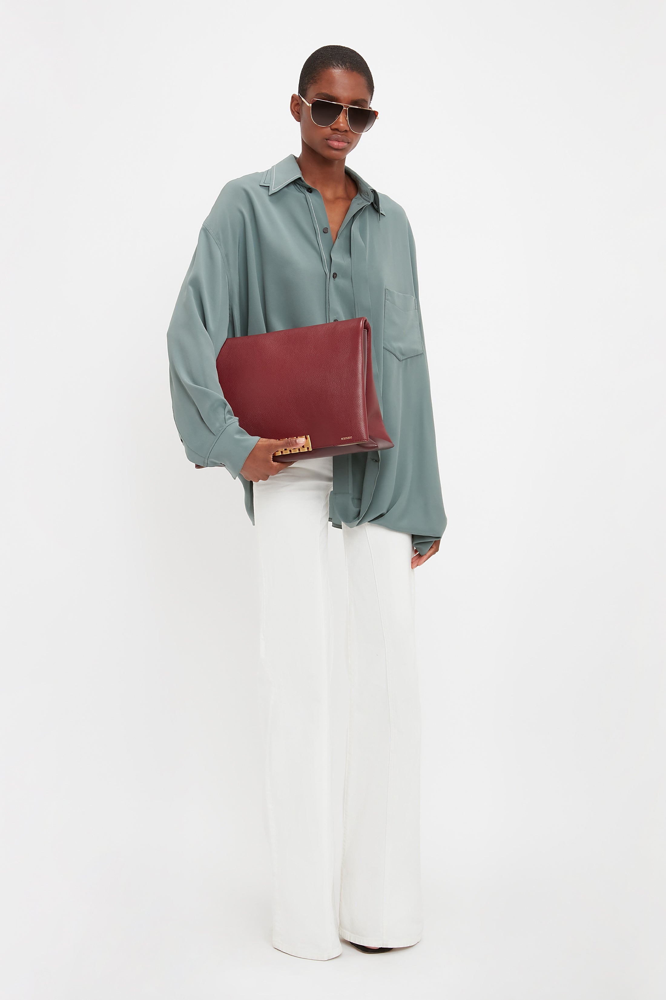 Double Layer Blouse In Stone - 4