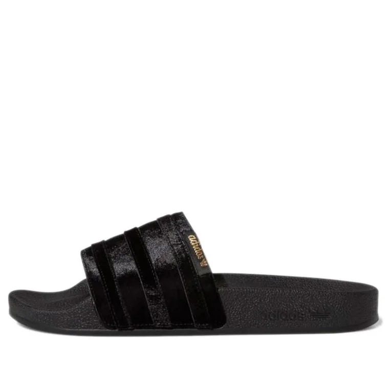 (WMNS) adidas Adilette Slide 'Black Gold Metallic' GZ6146 - 1