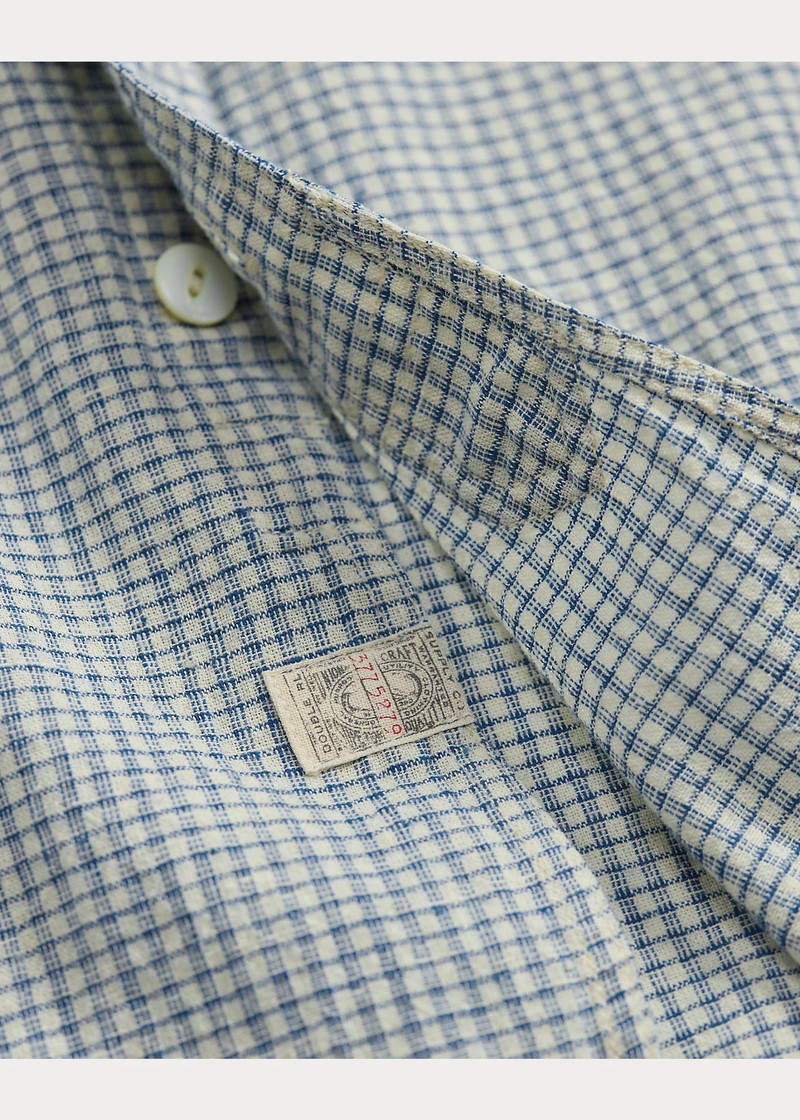 Checked Cotton-Linen Workshirt 4