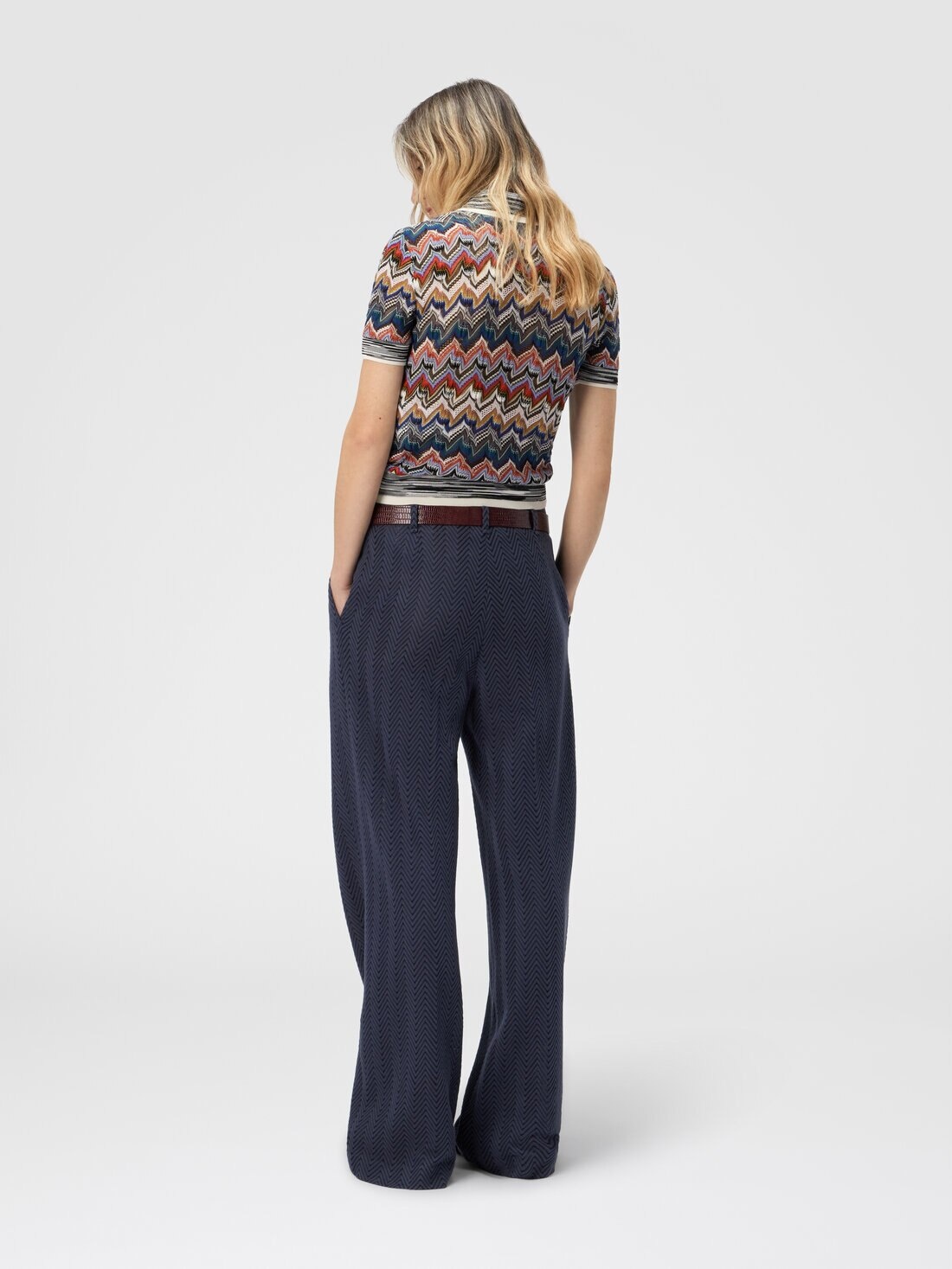 Tailored Pants with Zigzag Pattern - 3