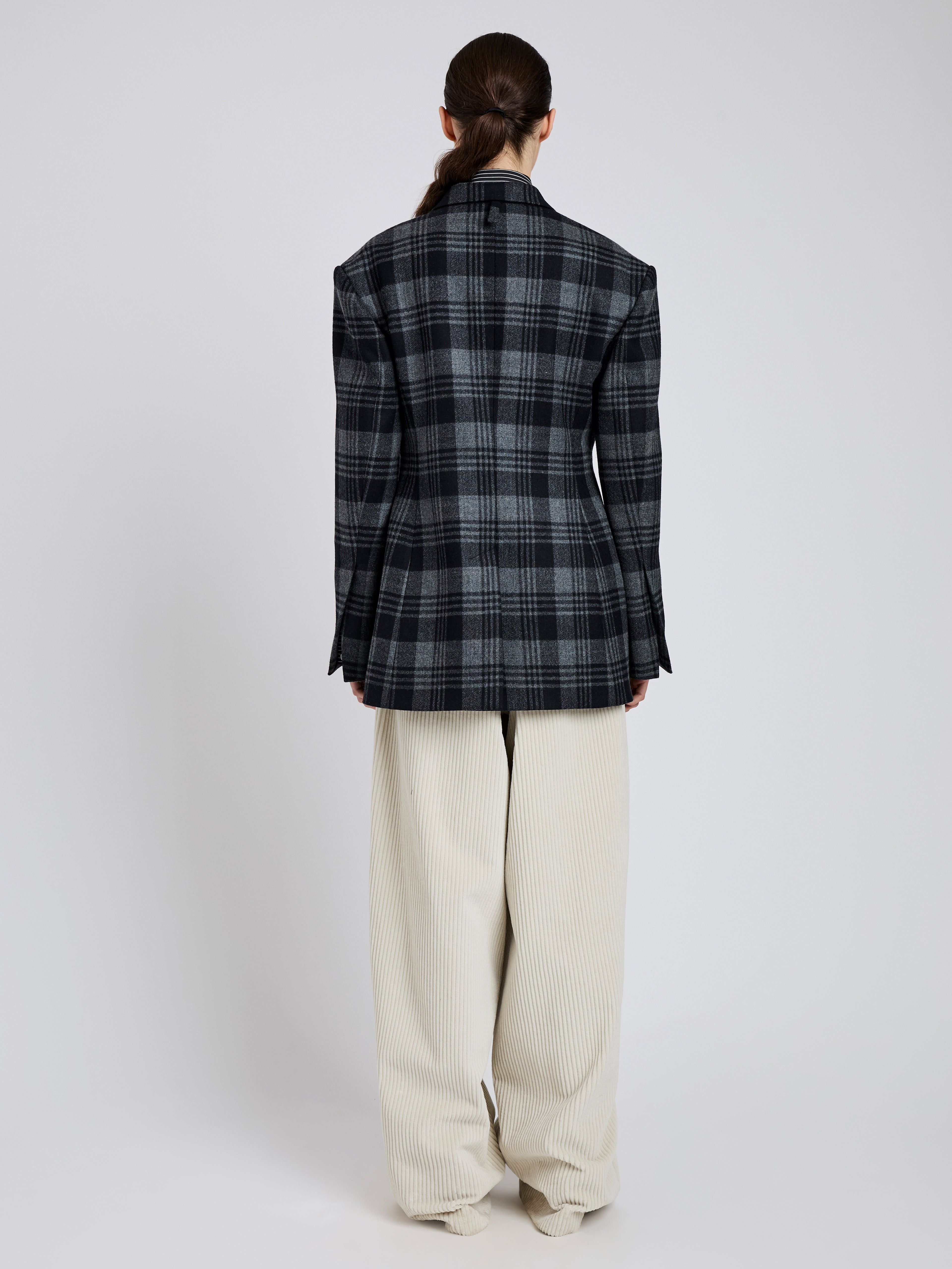 Daria Jacket in Plaid Wool Suiting - 5