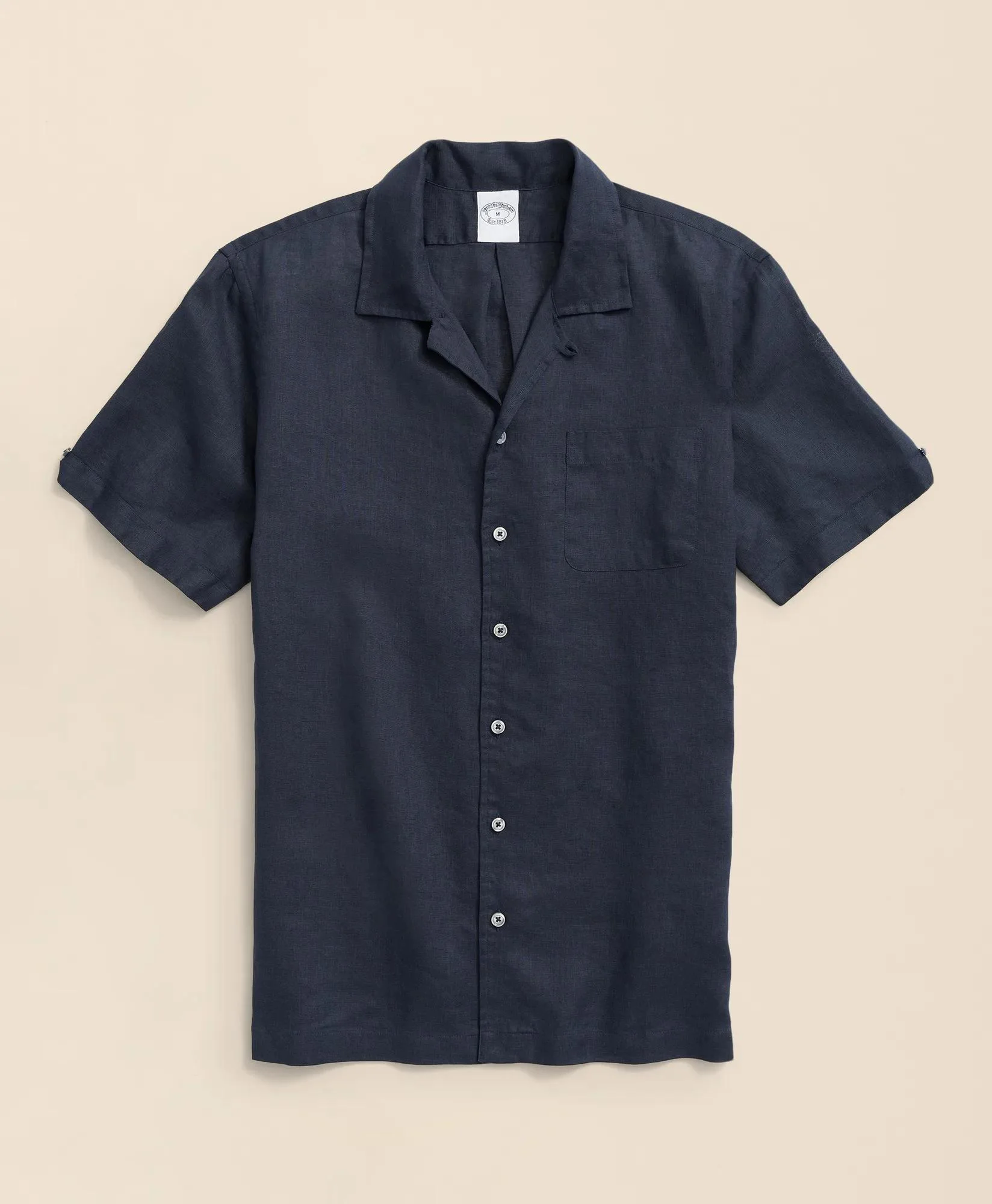 Irish Linen Camp Collar Short-Sleeve Sport Shirt - 1