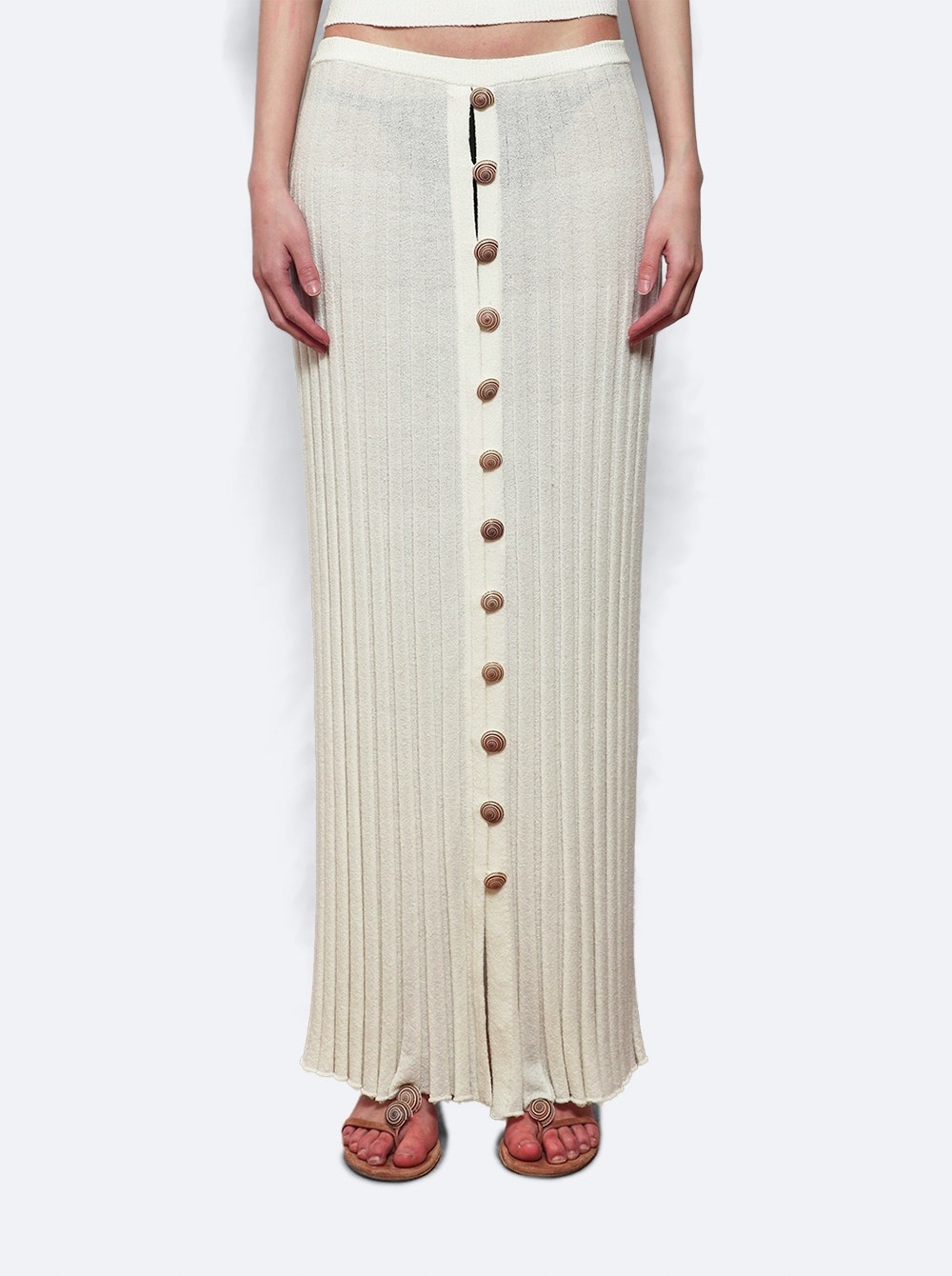 Sundial Shell Sunray Knit Skirt White - 2