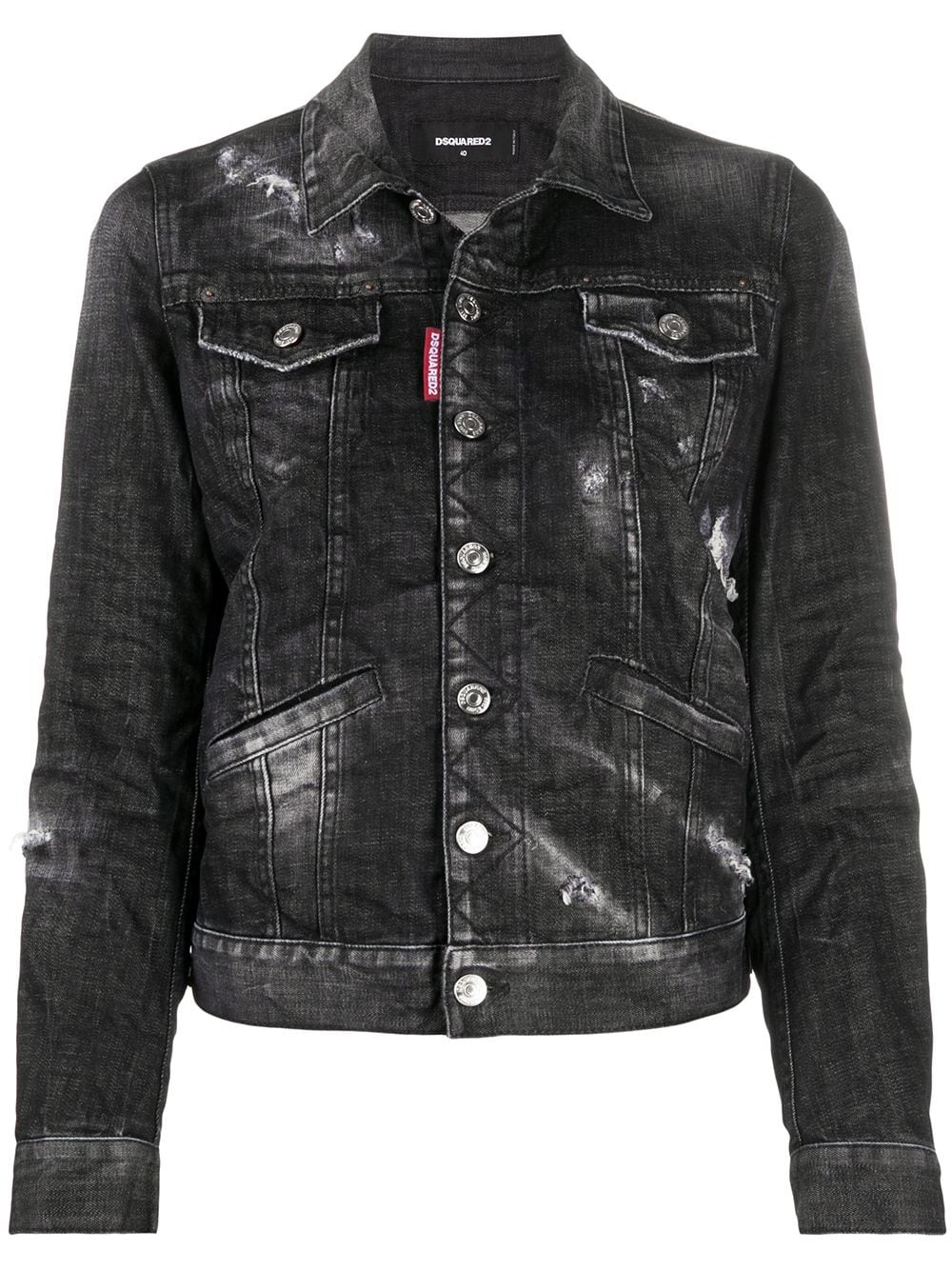 distressed denim jacket - 1