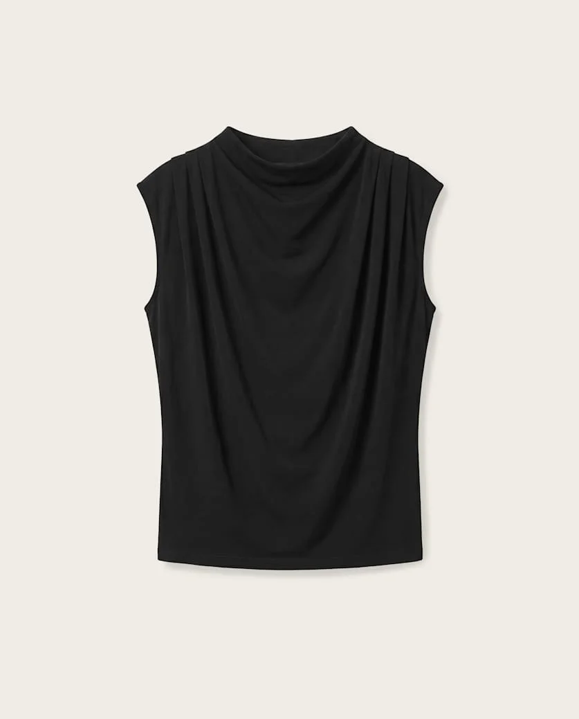 EMERSON SLEEVELESS PLEATED TOP - 1