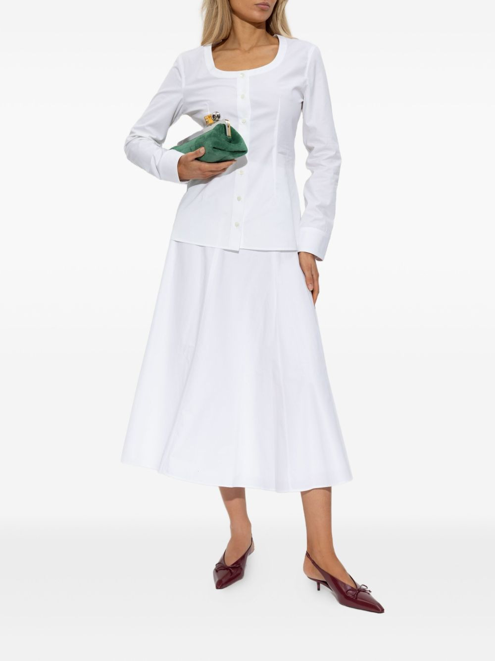 button-front long-sleeve blouse - 2