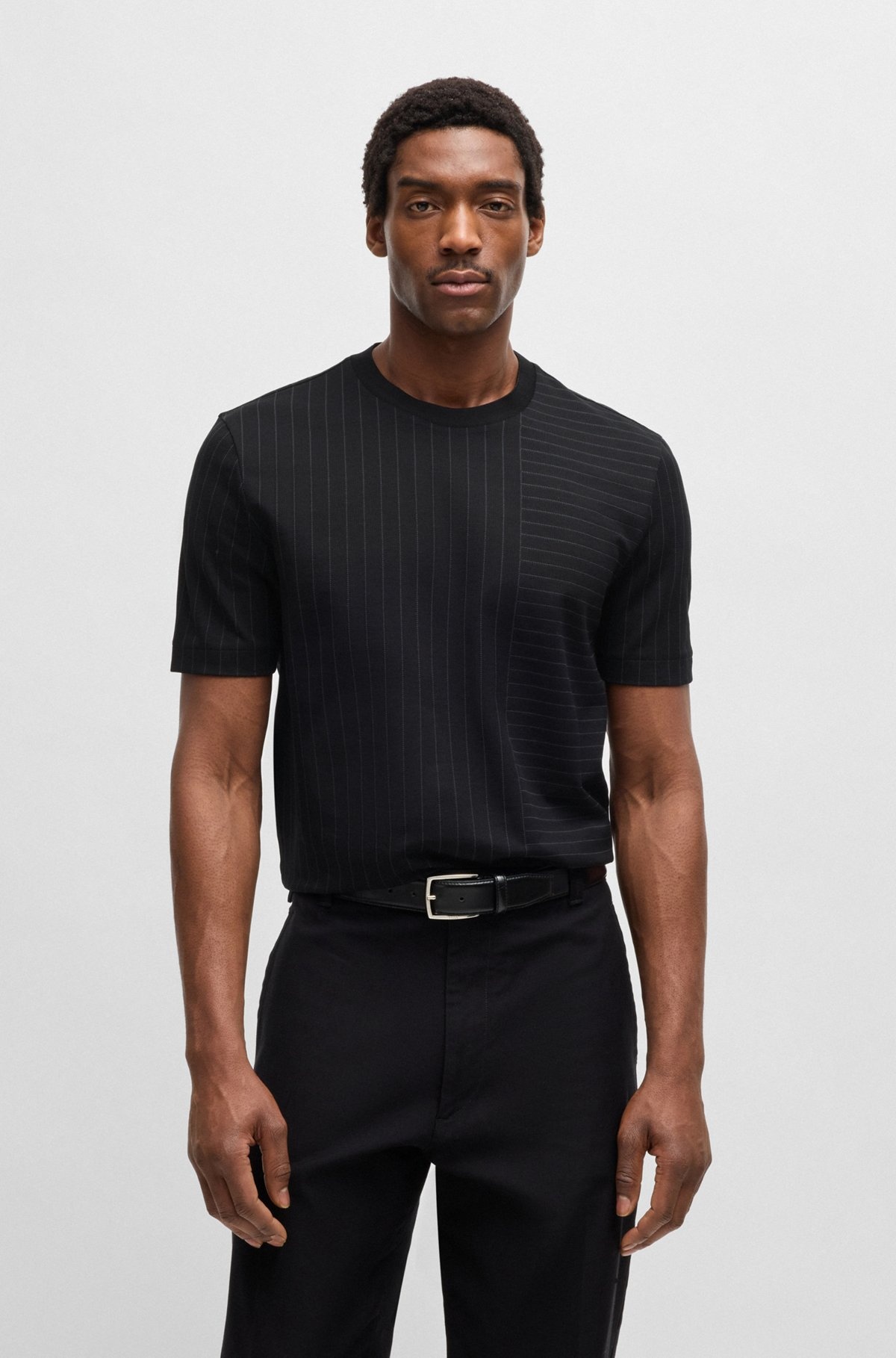 MERCERIZED-COTTON T-SHIRT WITH MIXED STRIPES - 2